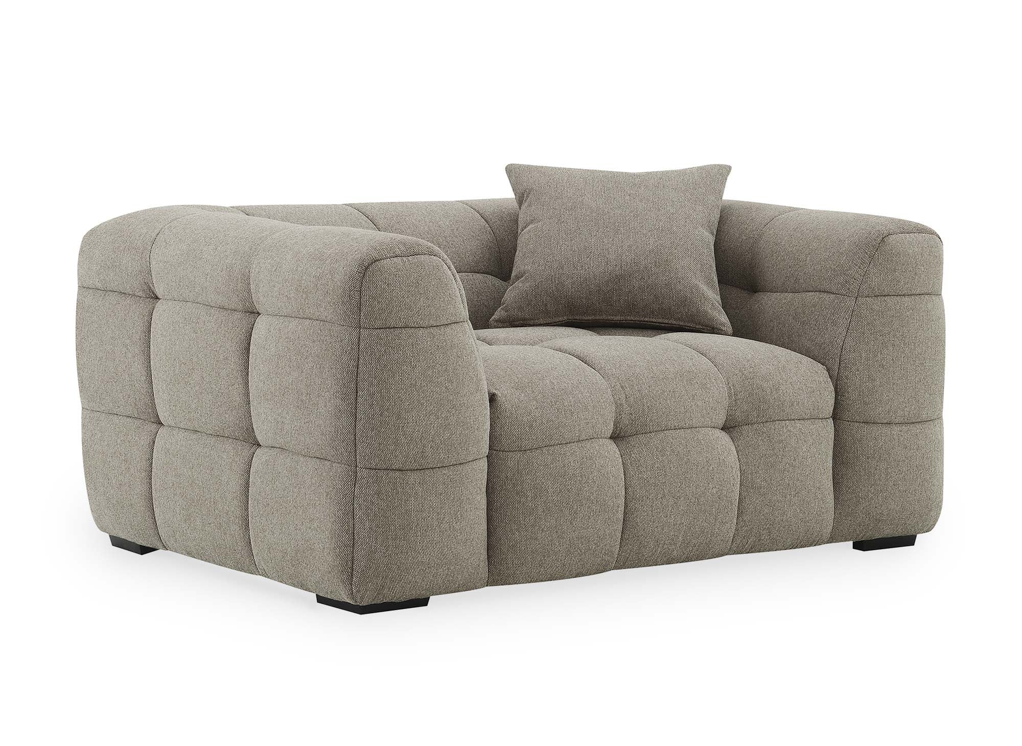 Sillón BELLA de tela color topo