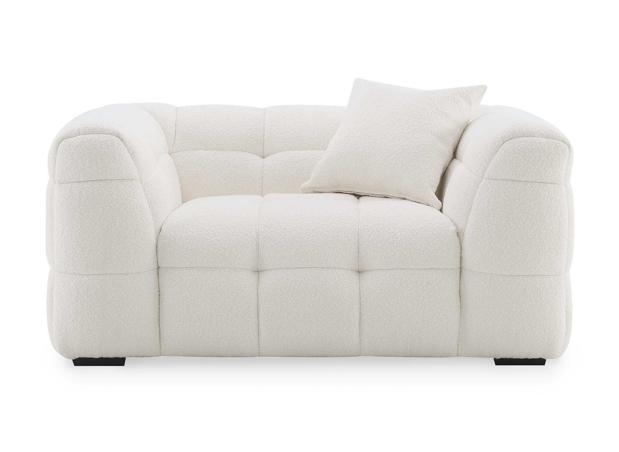 Sillón BELLA color blanco hueso con efecto piel de oveja