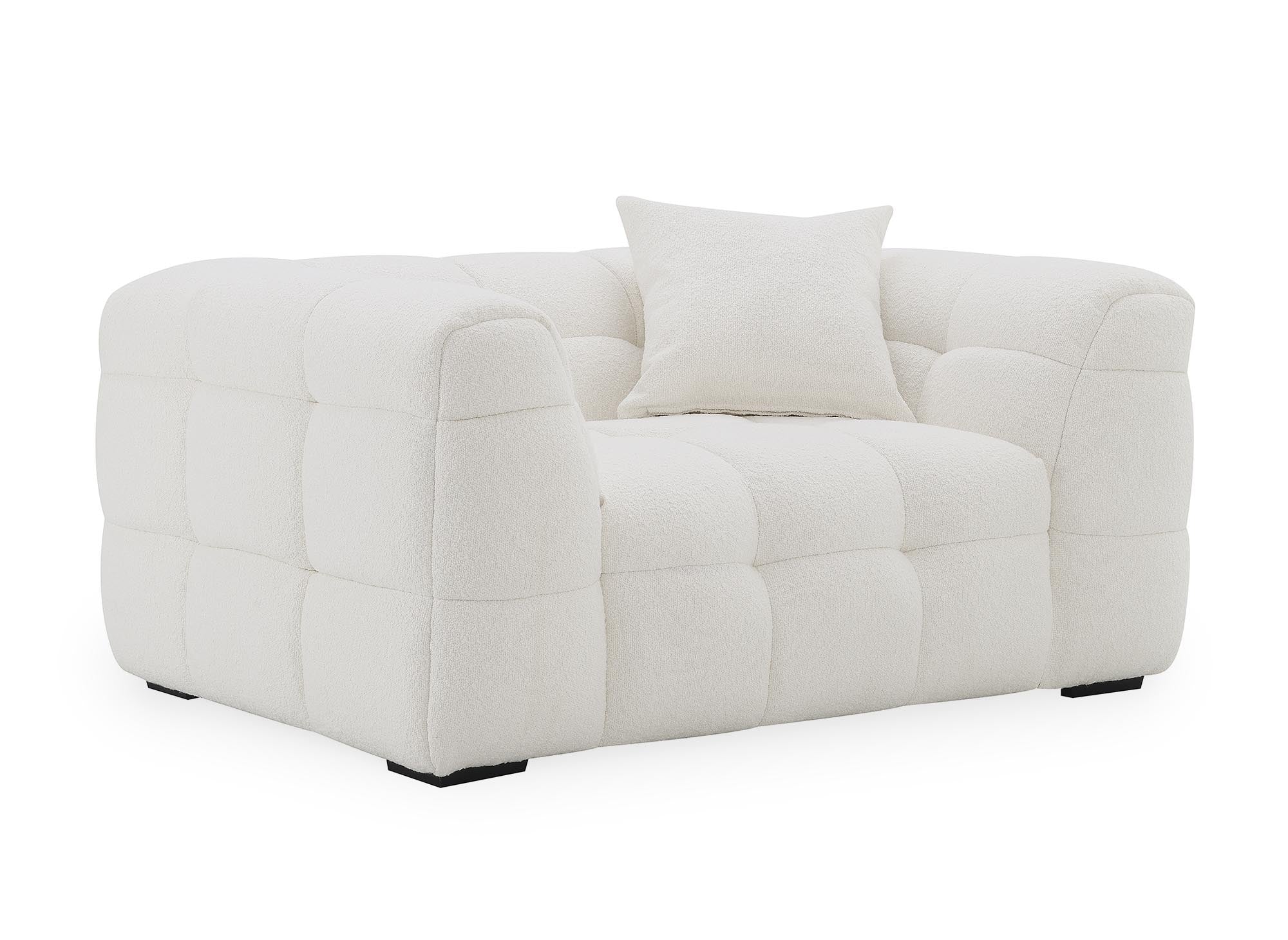 Sillón BELLA color blanco hueso con efecto piel de oveja