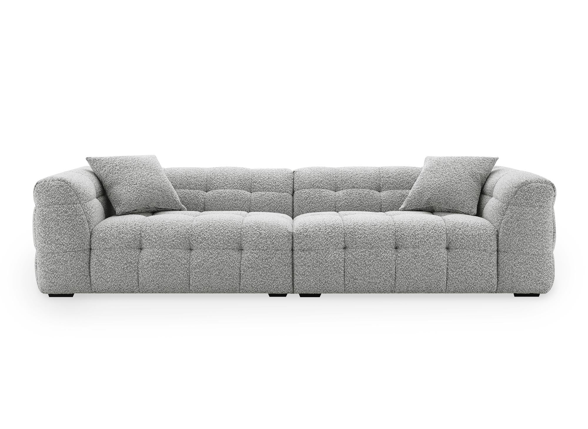 Sofá BELLA de 4 plazas en imitación piel de oveja gris