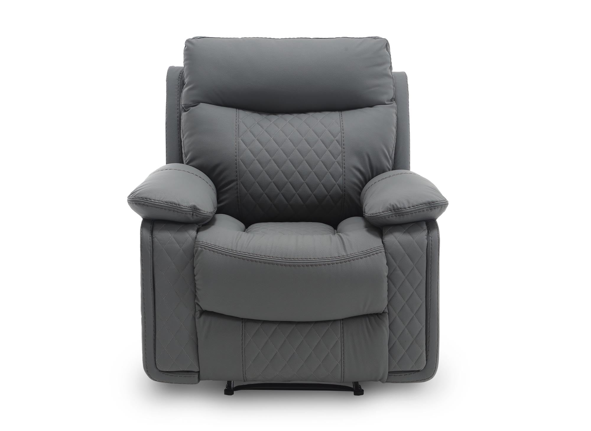 Sillón reclinable eléctrico ELISE en piel sintética gris oscuro