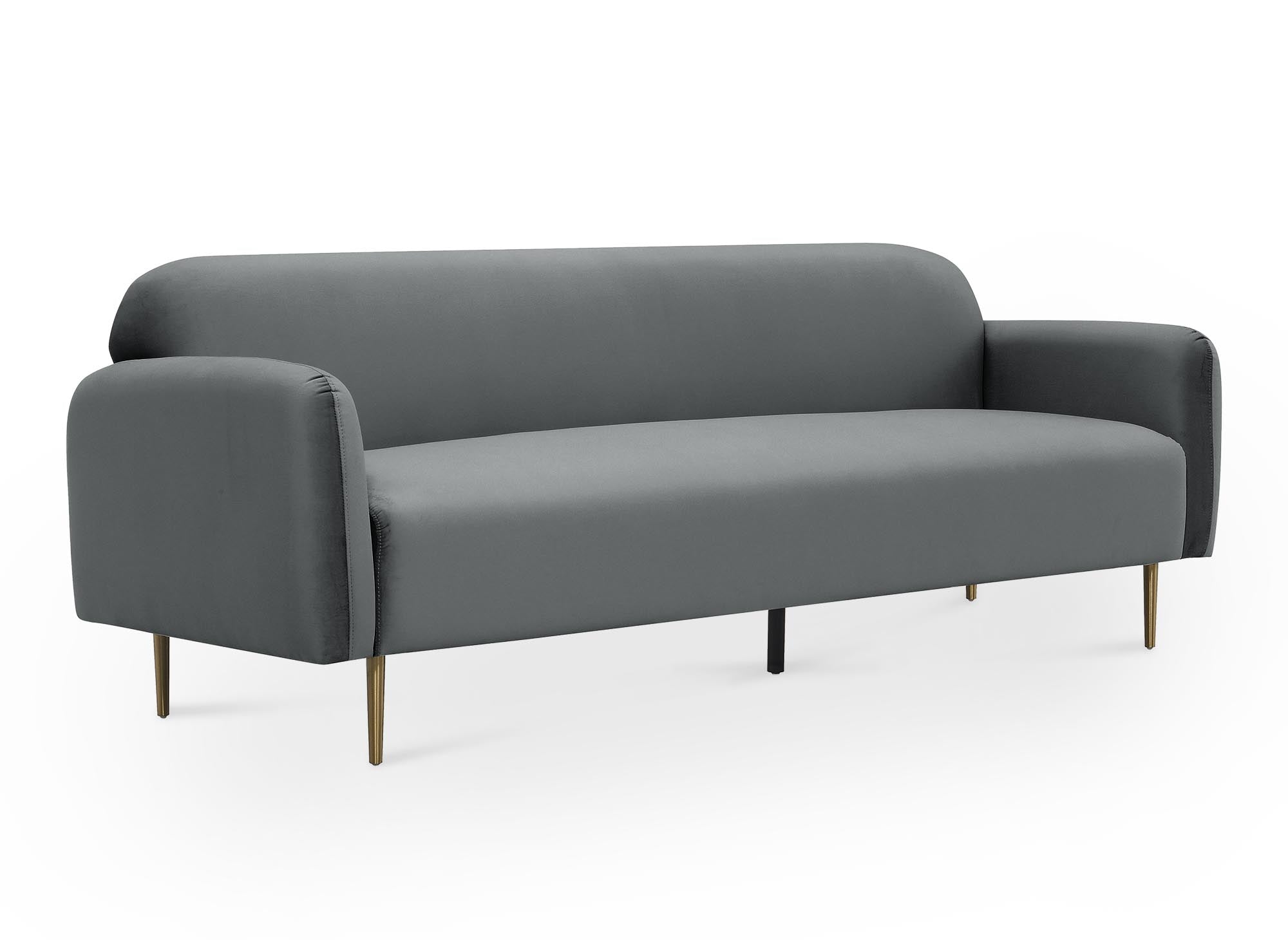 Sofá de 3 plazas MARILYNE en terciopelo gris