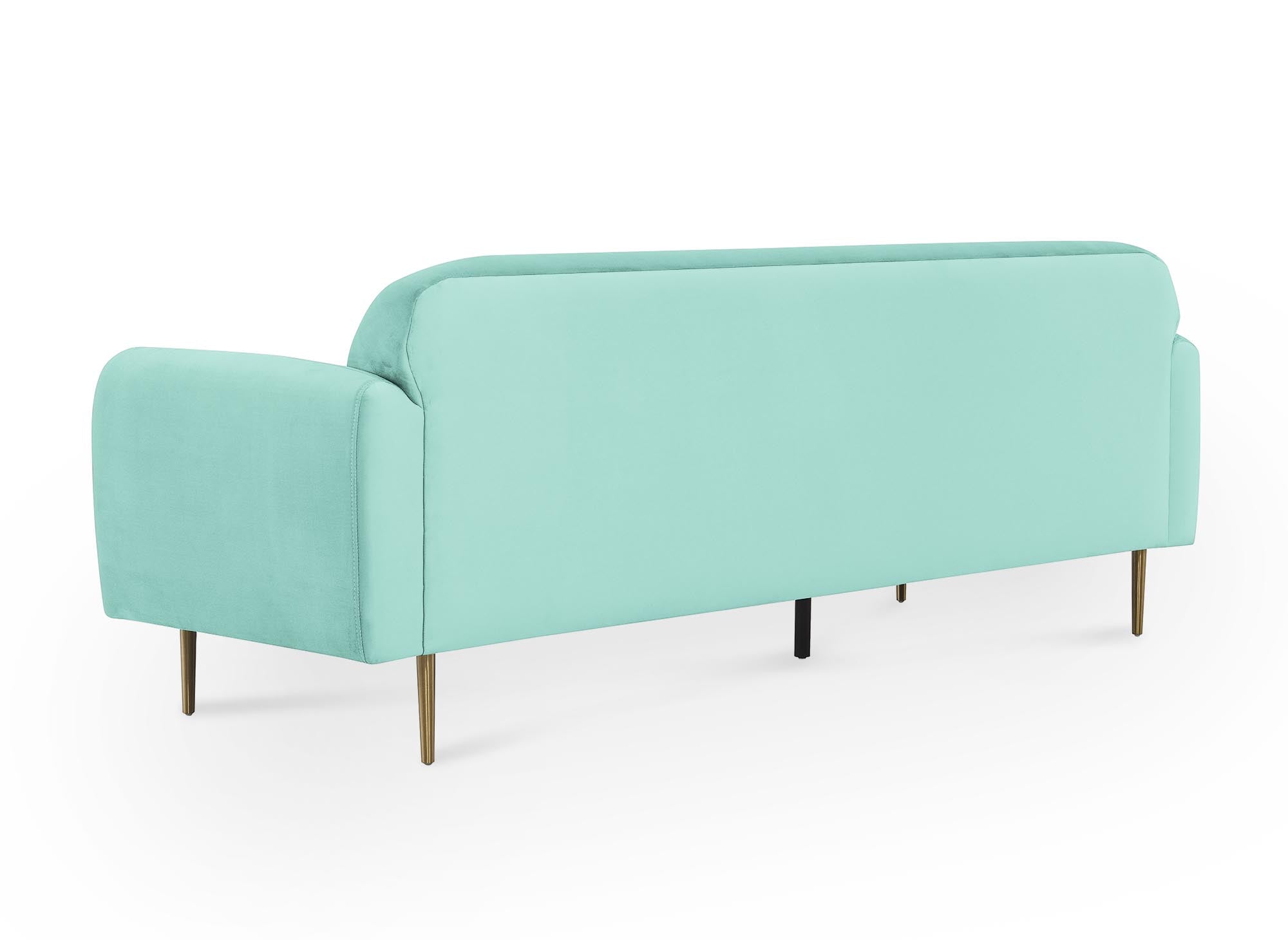 Sofá de 3 plazas MARILYNE en terciopelo verde aguamarina