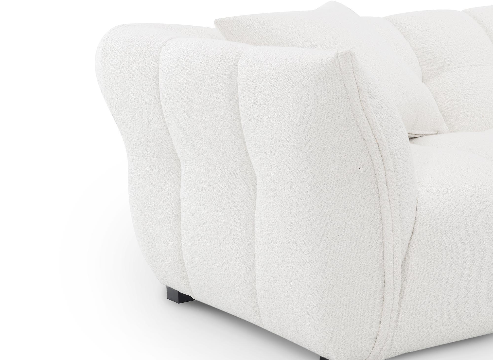 Sofá ELENA de 3 plazas en imitación piel de oveja color crudo