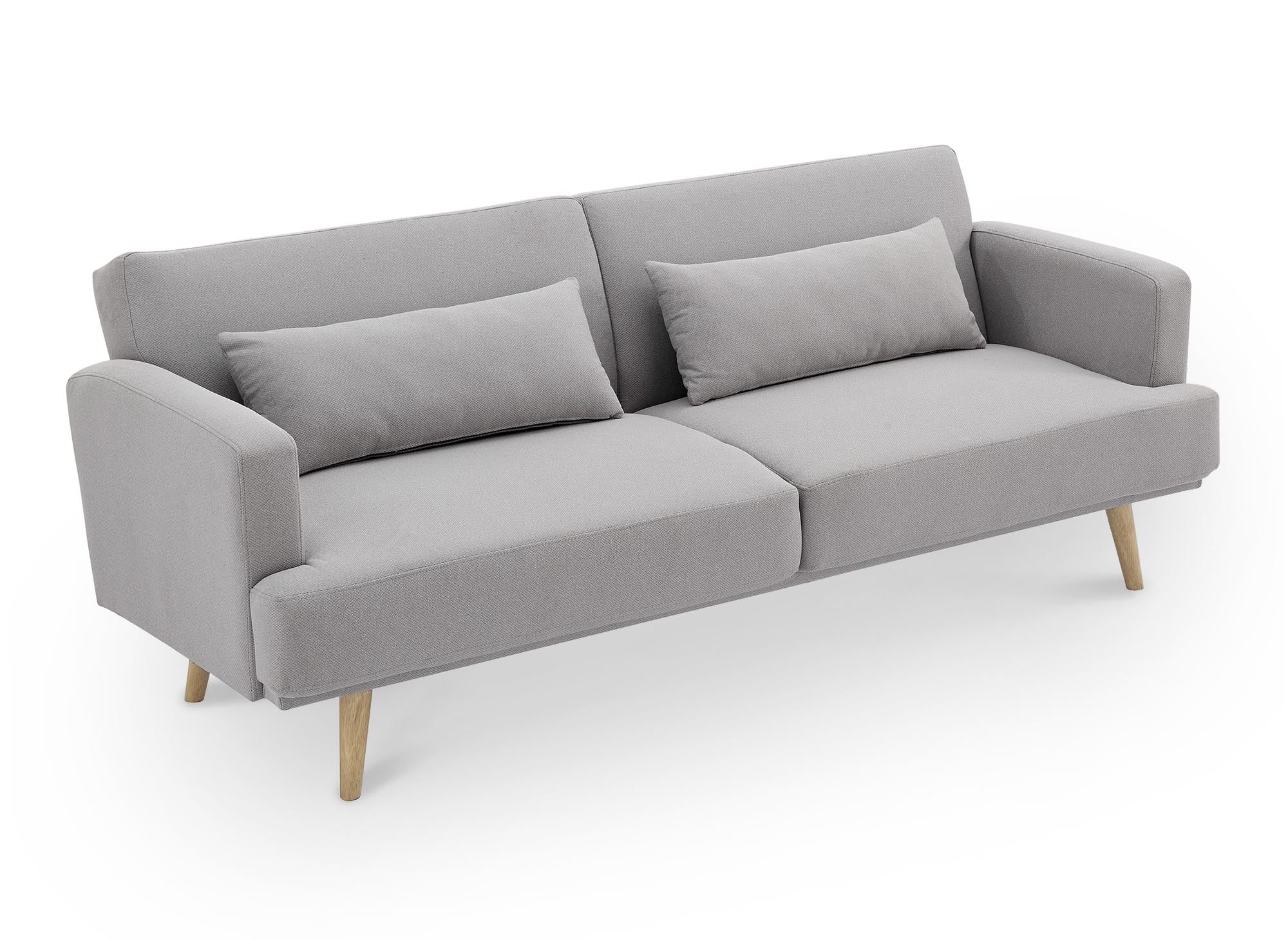 Sofá BART de 3 plazas con mecanismo clic-clac en tela gris