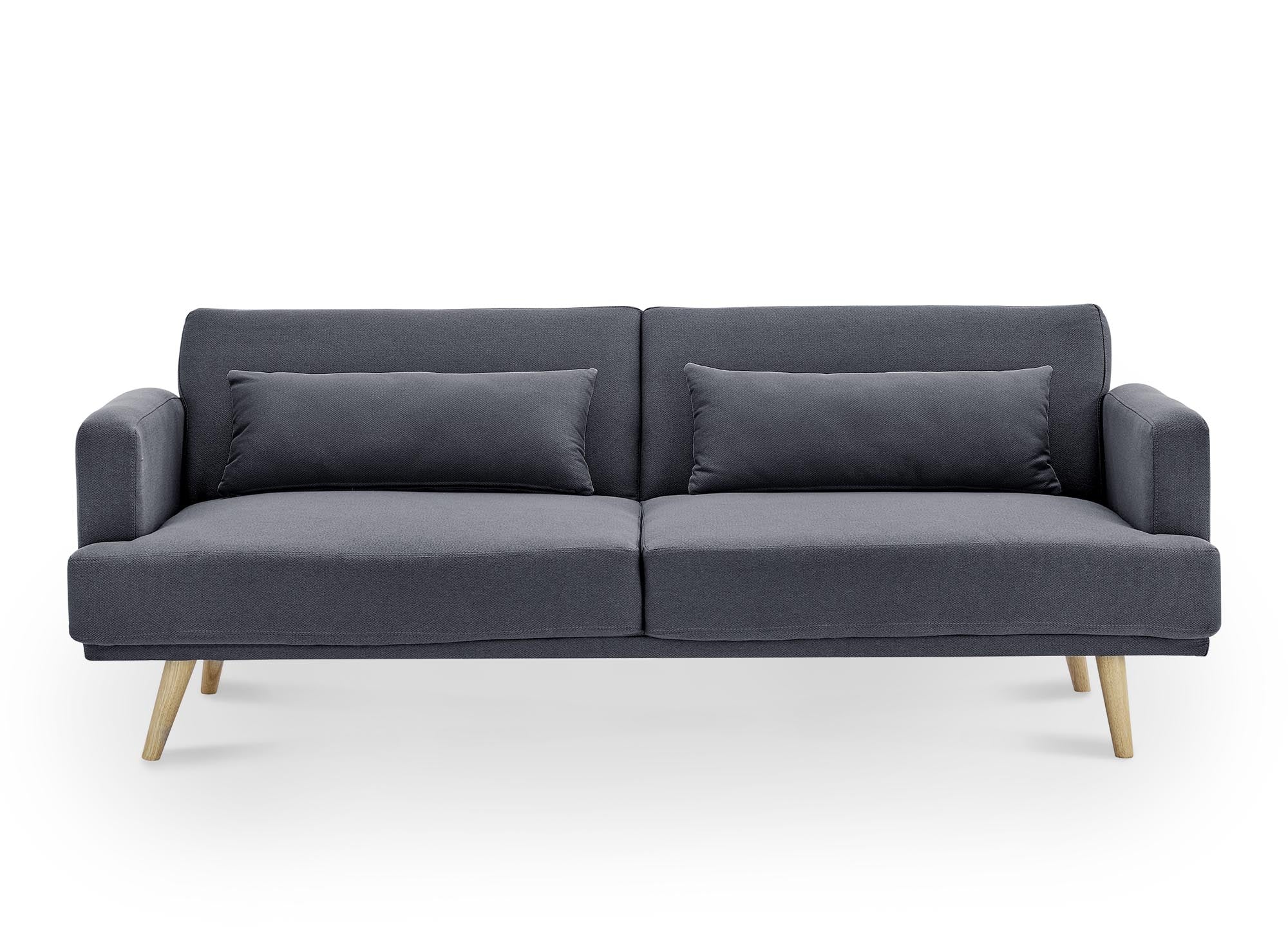 Sofá BART de 3 plazas con mecanismo clic-clac en tela gris oscuro