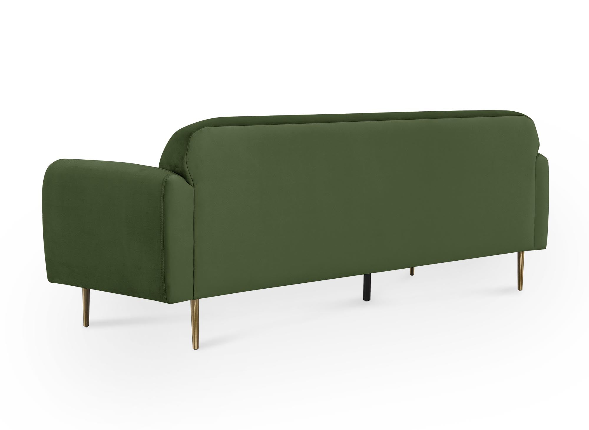 Sofá de 3 plazas MARILYNE en terciopelo verde caqui