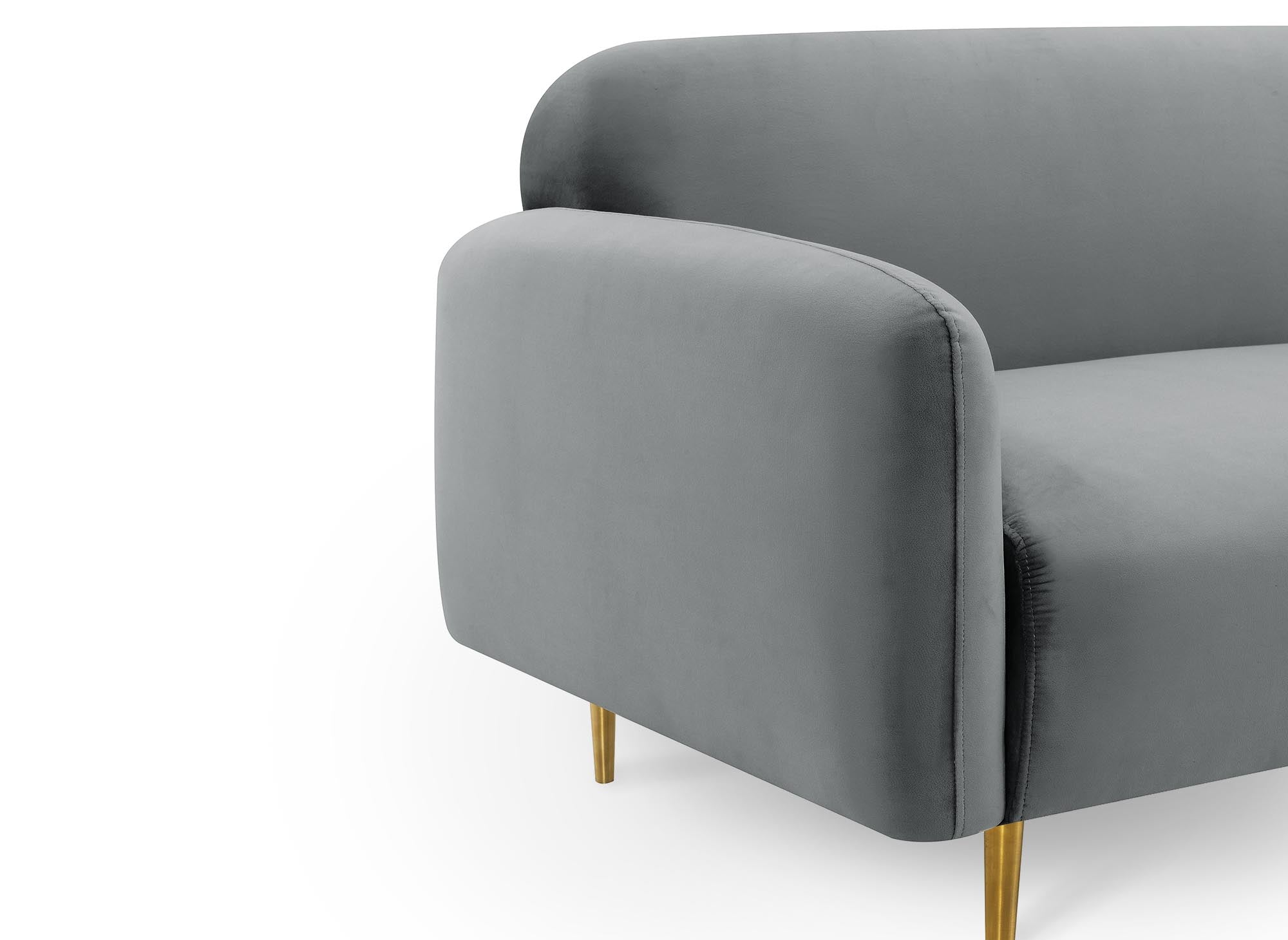 Sofá de 3 plazas MARILYNE en terciopelo gris