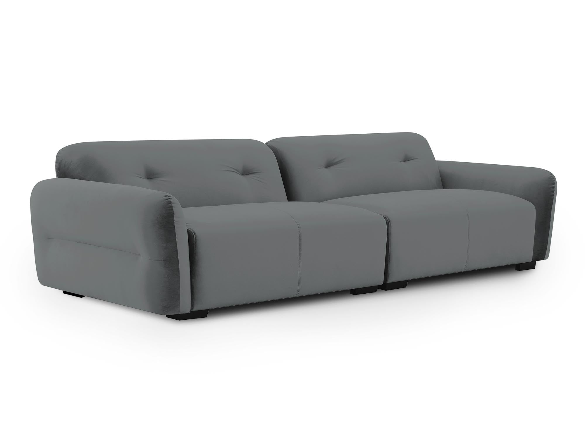 Sofá PICASSO de 4 plazas en terciopelo gris