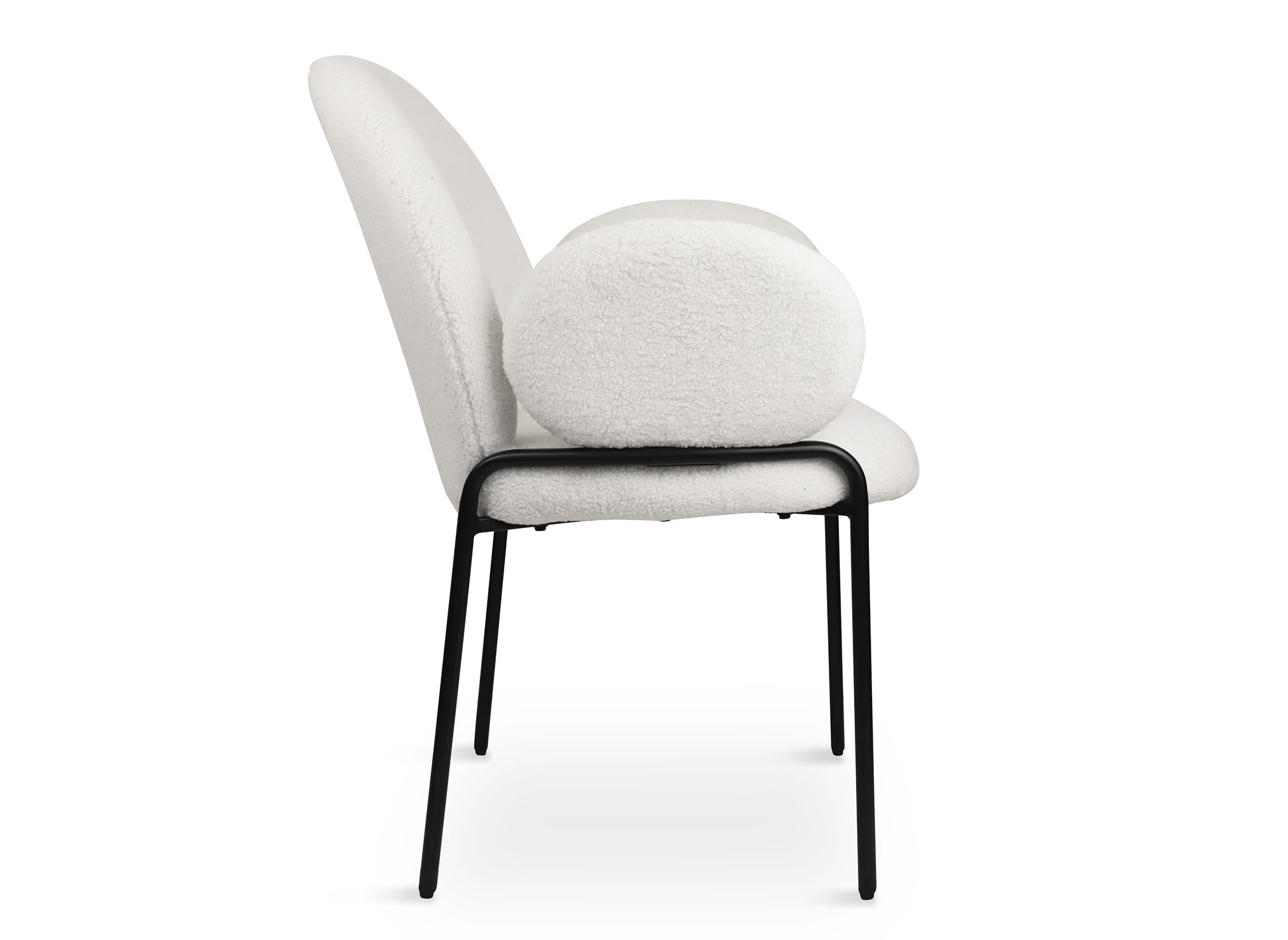 Conjunto de 2 sillones de diseño con reposabrazos en tejido bouclé blanco BENTA