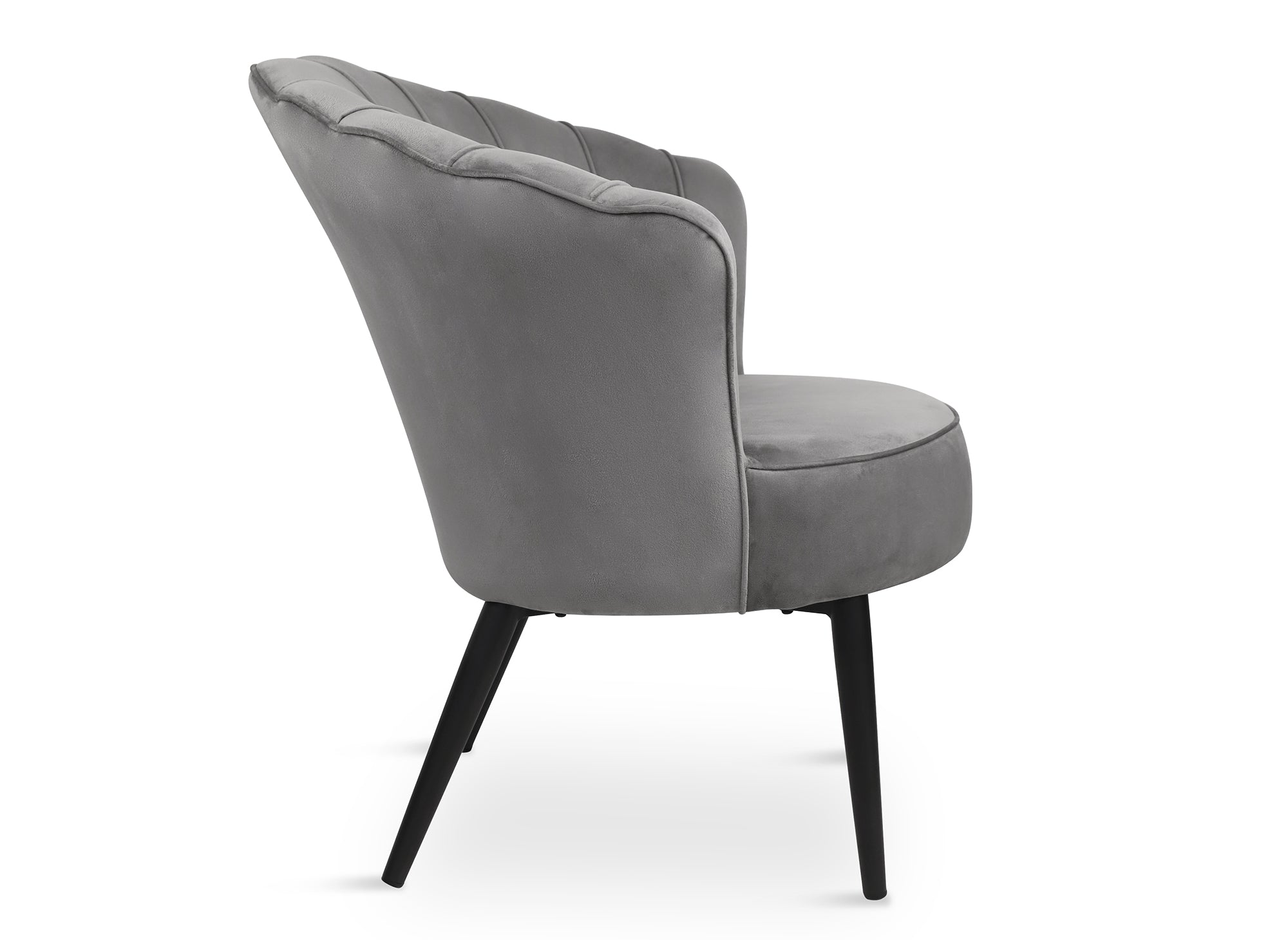 Sillón de diseño ROKIA en terciopelo gris