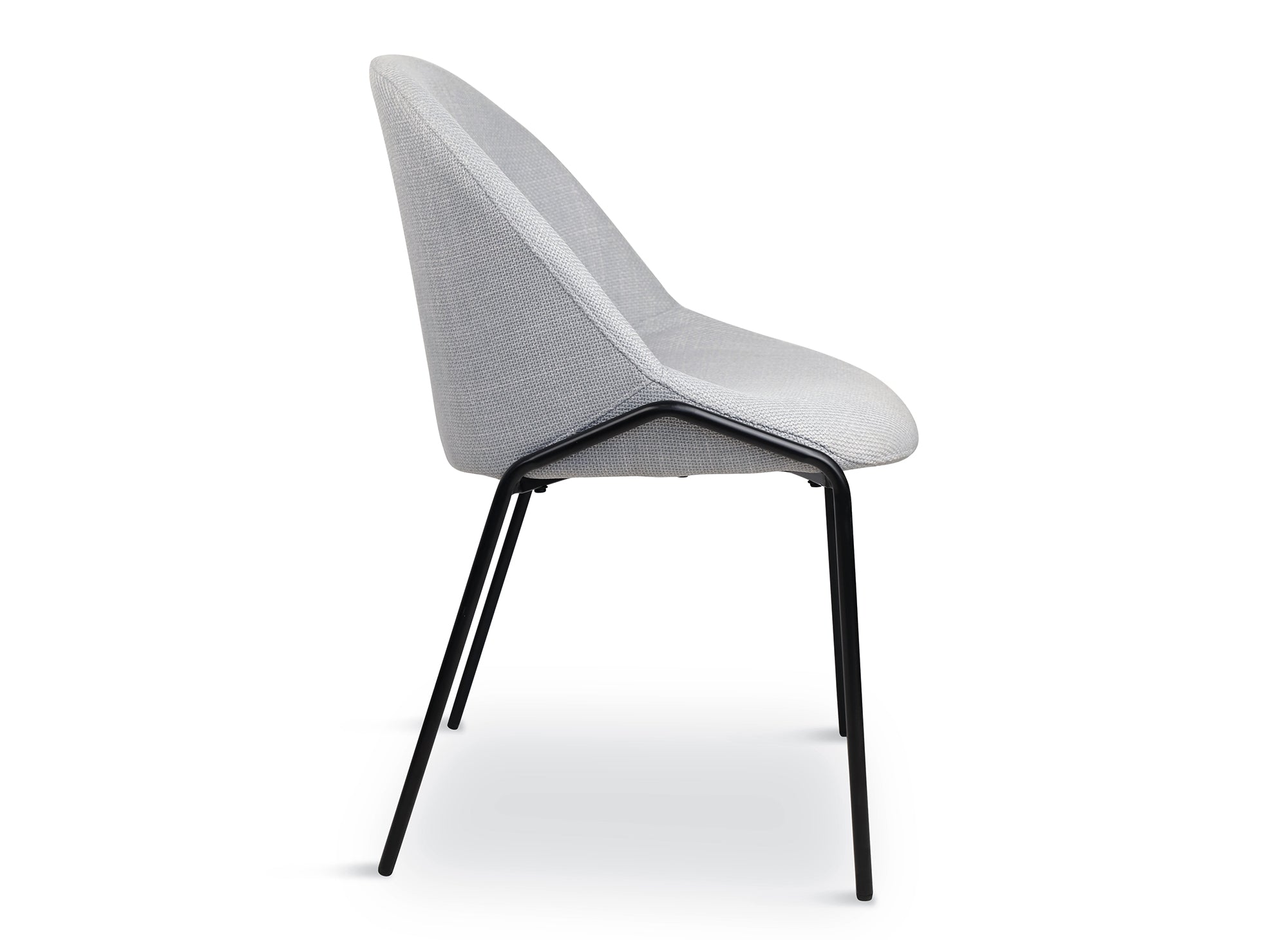 Juego de 2 sillas de diseño ZAYA en tela de lino gris