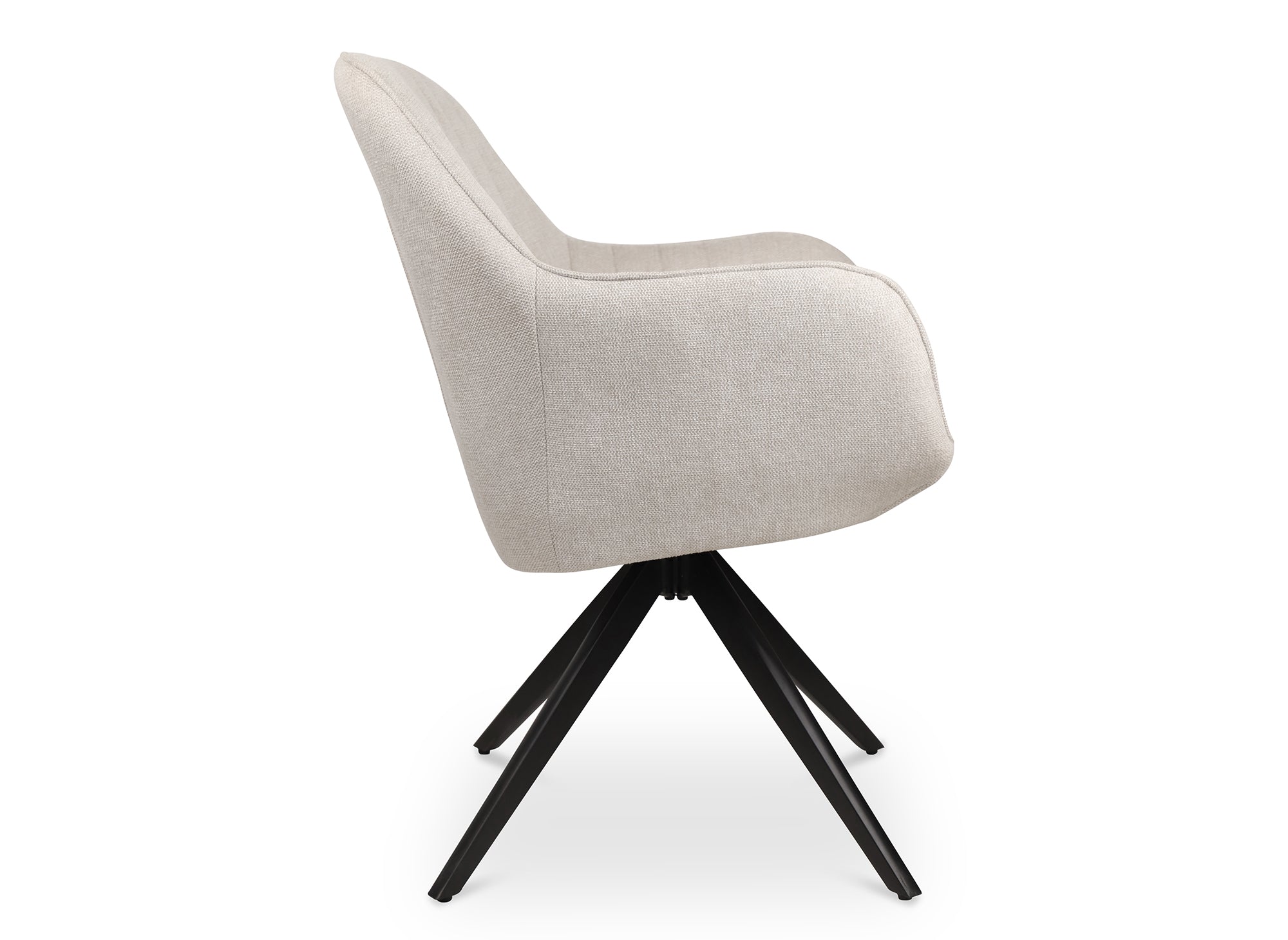 Juego de 2 sillas giratorias MARLEY en tela beige