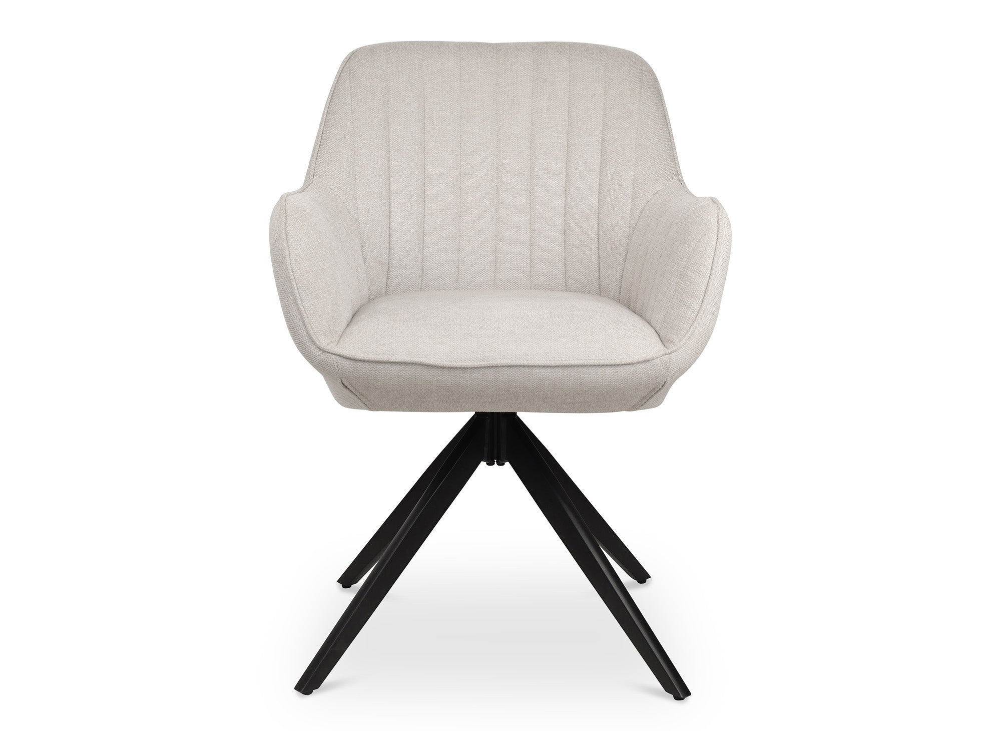 Juego de 2 sillas giratorias MARLEY en tela beige