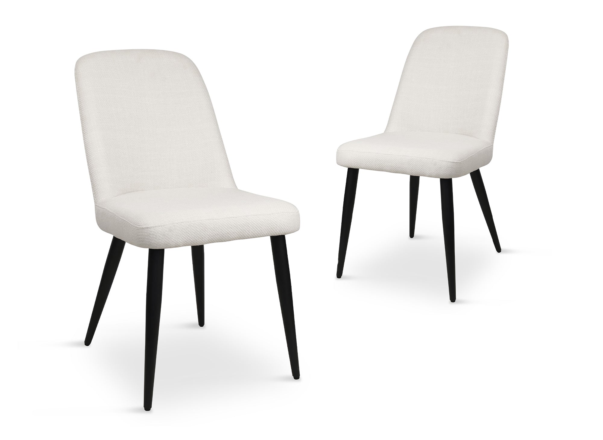 Juego de 2 sillas de comedor KINSEY tapizadas en lino color beige