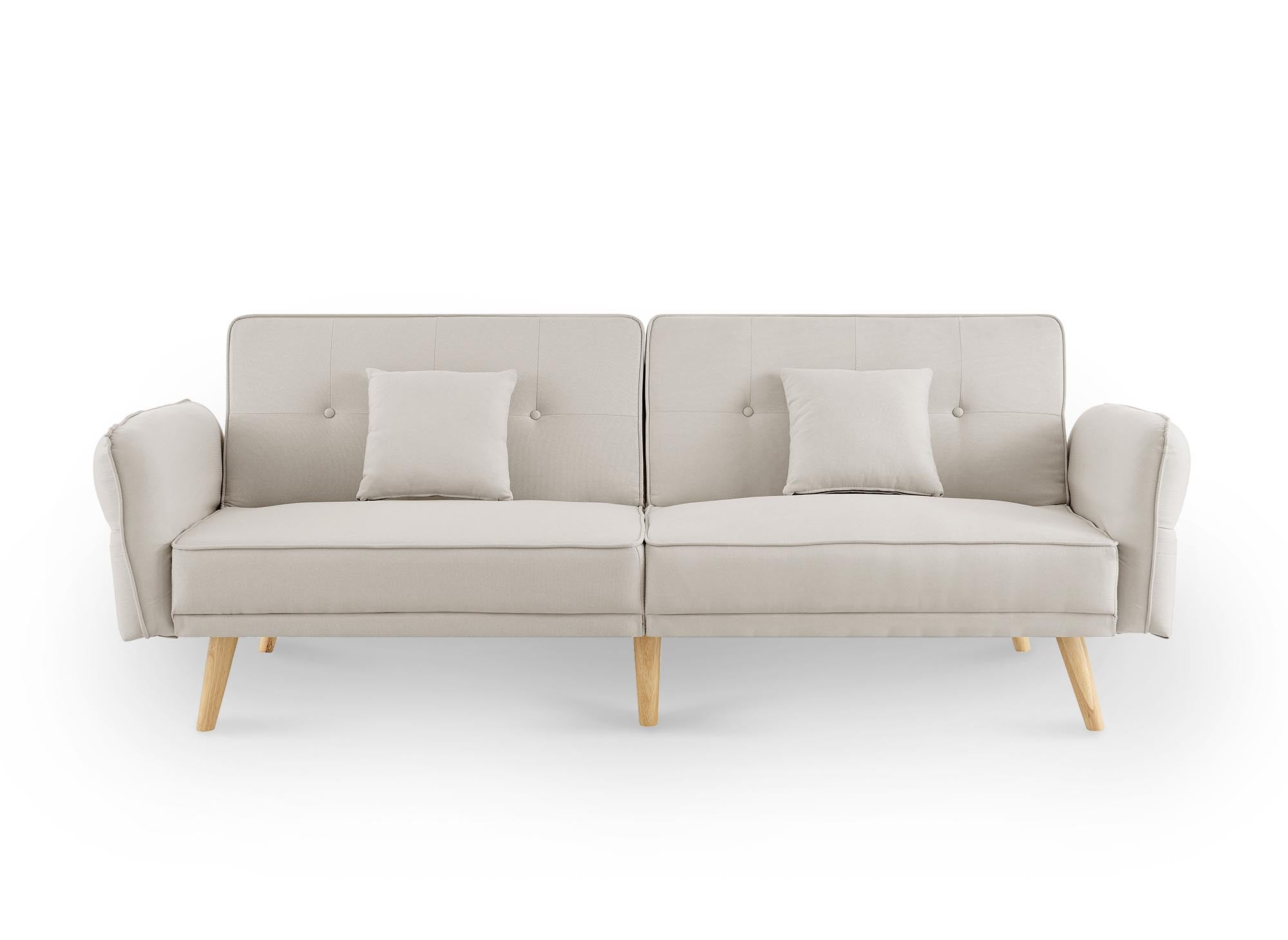 Sofá CHILI de 3 plazas con mecanismo clic-clac en tela beige