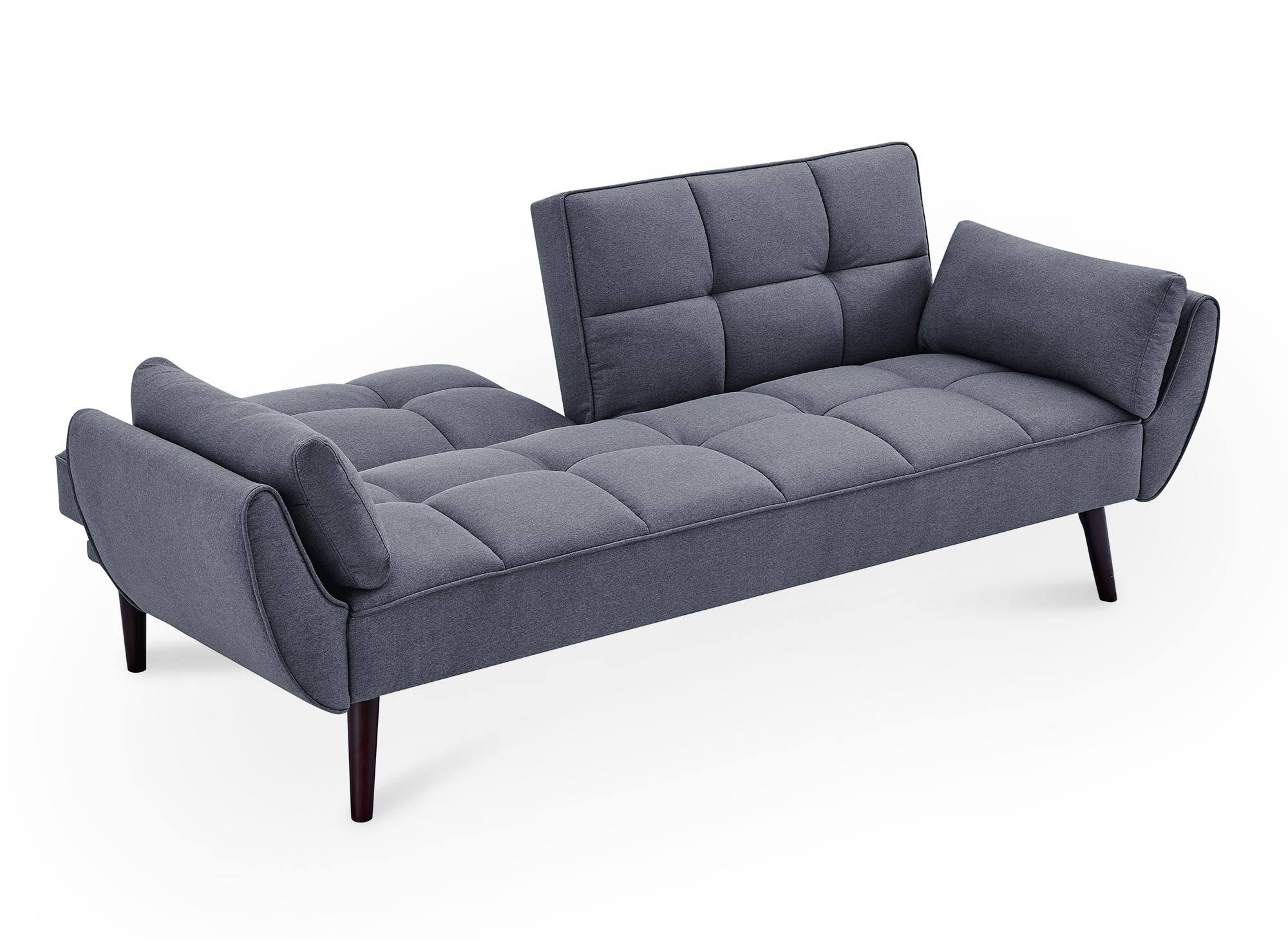 Sofá NARA de 3 plazas con mecanismo clic-clac en tela gris oscuro