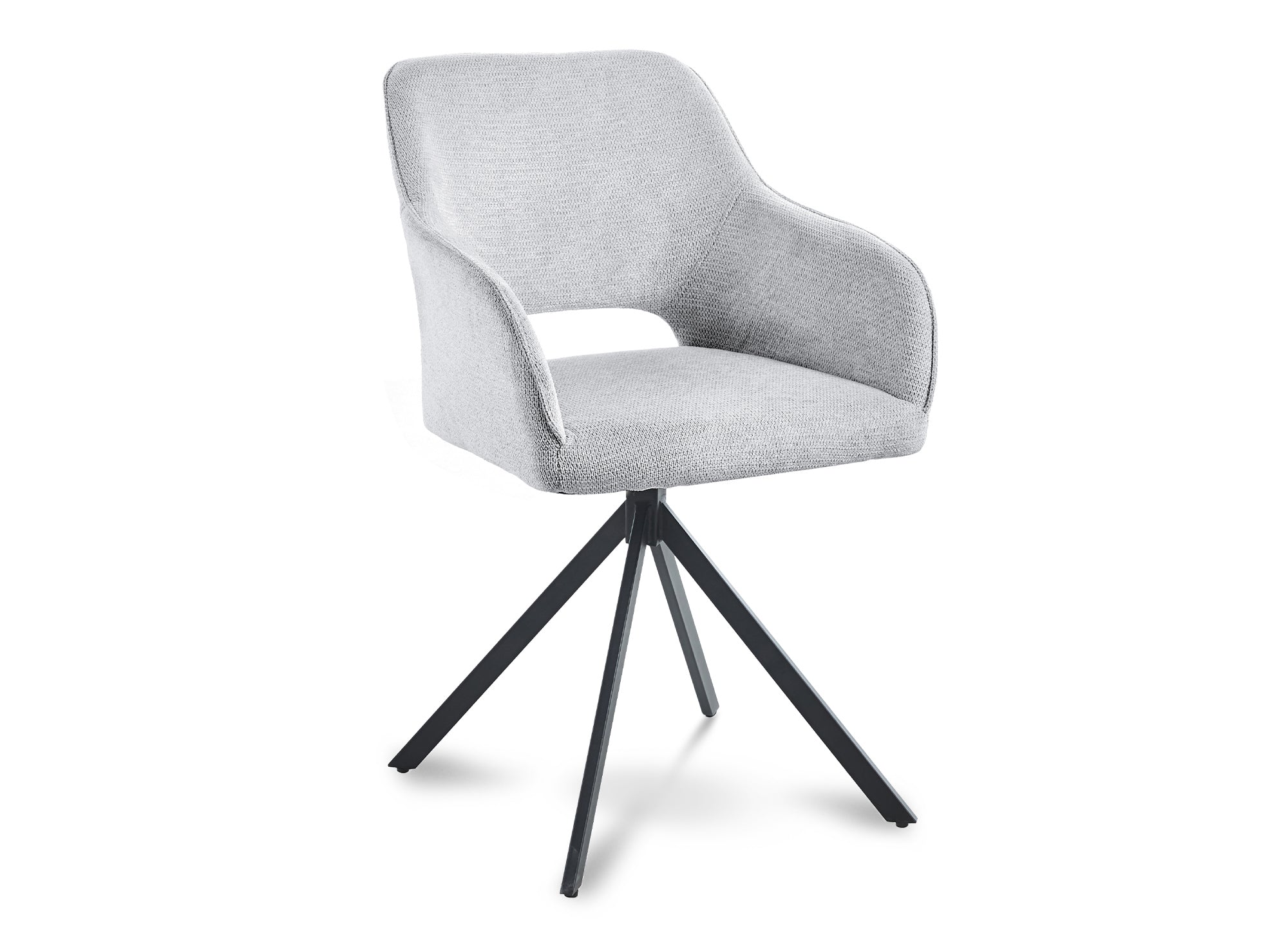 Juego de 2 sillones giratorios de diseño CIEL en terciopelo gris claro