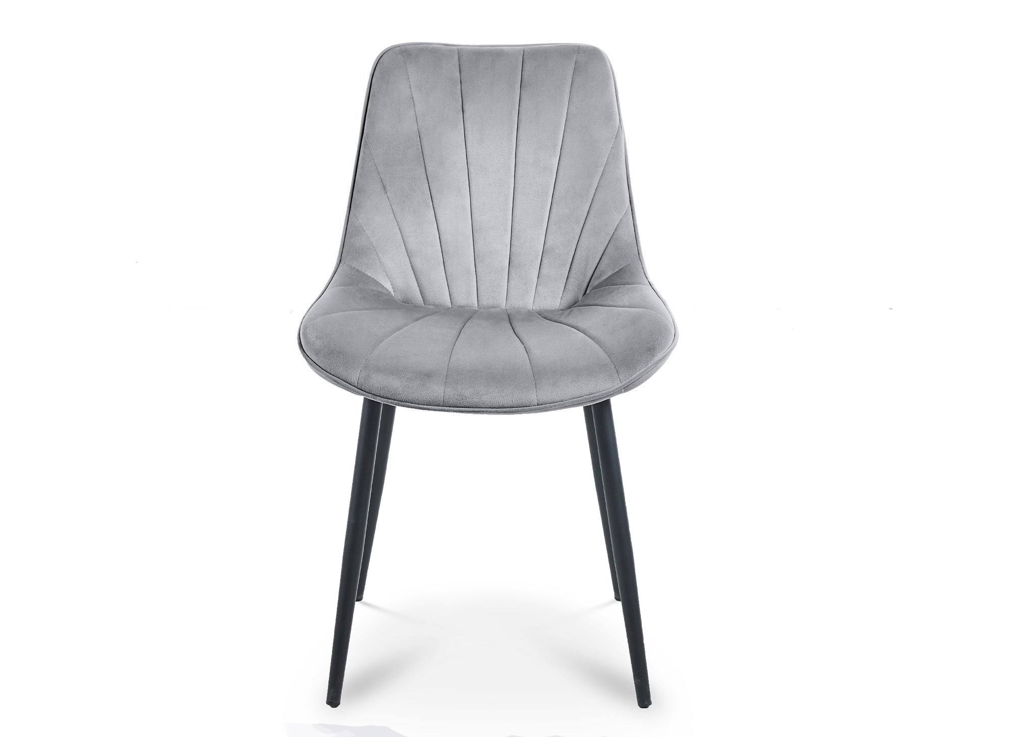 Conjunto de 4 sillas de diseño ELOVA en terciopelo gris