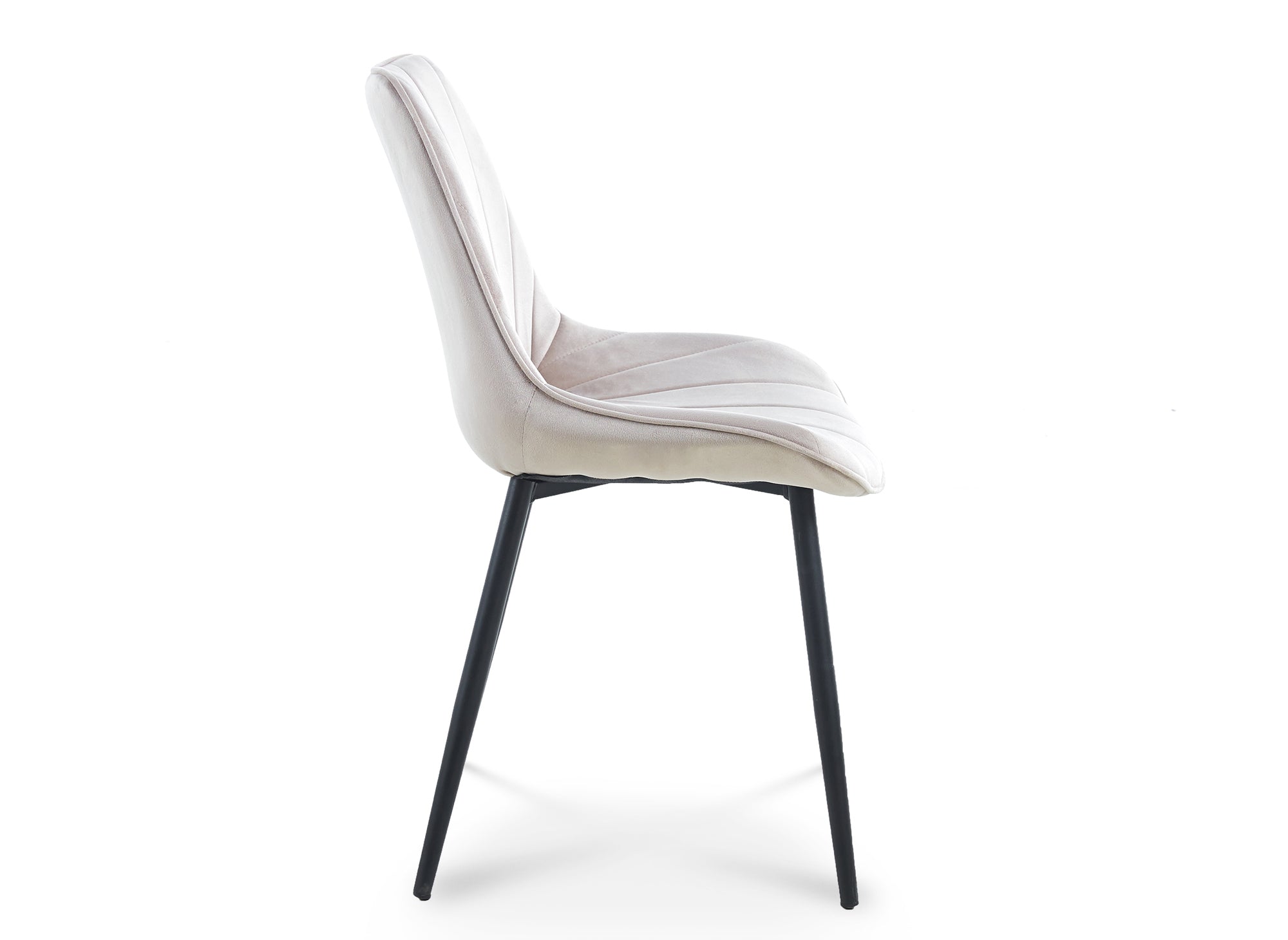 Conjunto de 4 sillas de diseño ELOVA en terciopelo beige