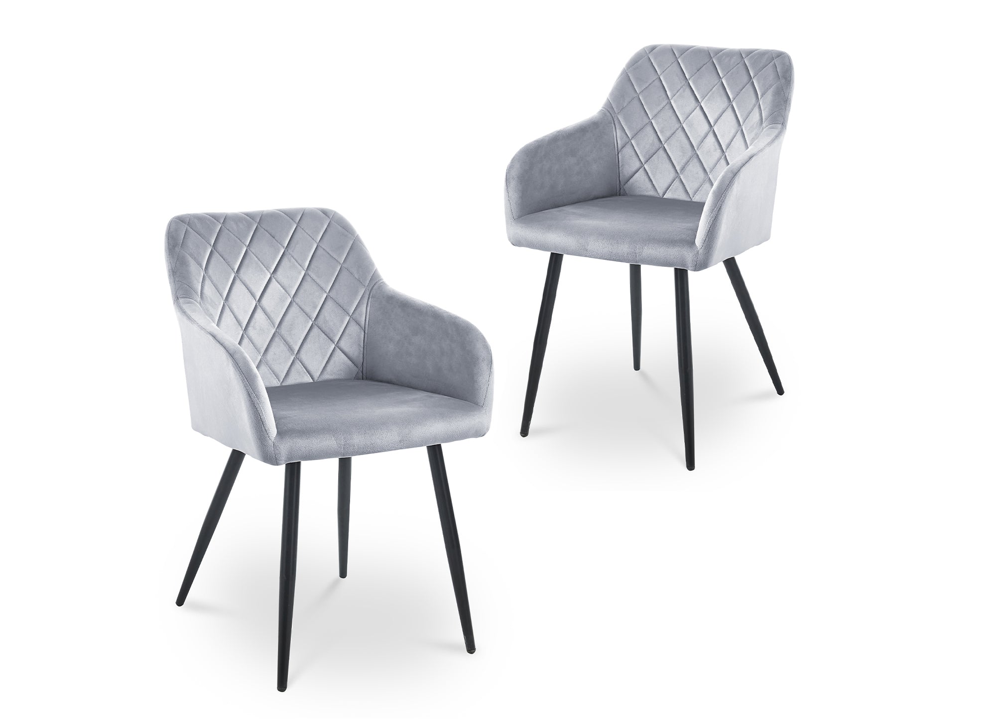 Conjunto de 2 sillones KANA de terciopelo gris
