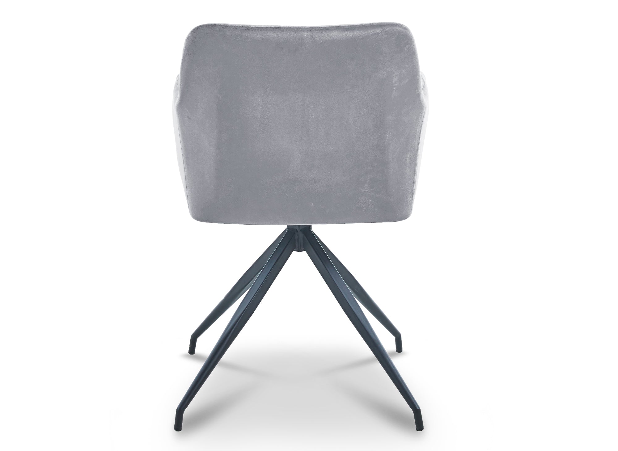 Juego de 2 sillas RATUS en terciopelo gris con patas de metal negro