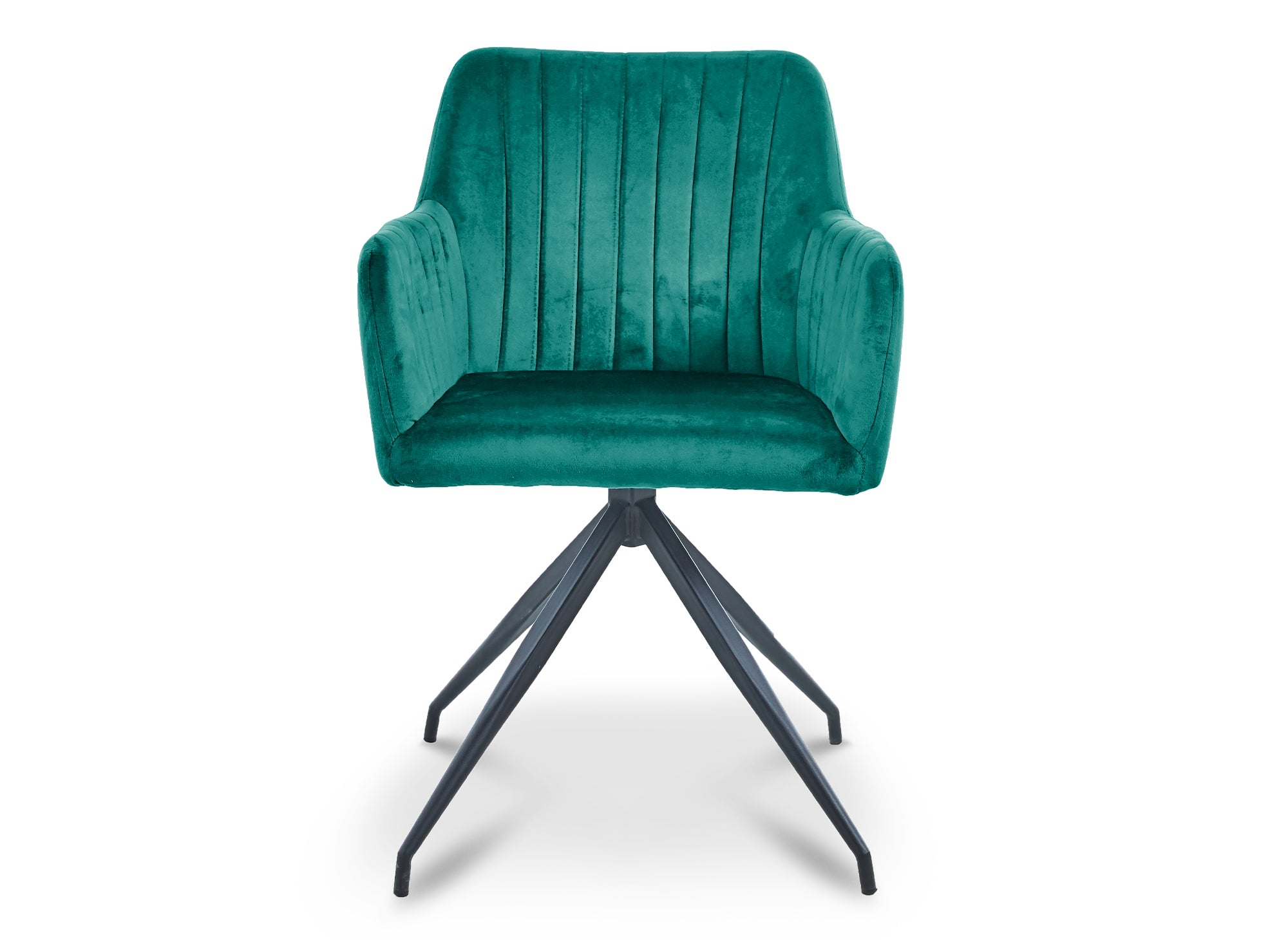 Juego de 2 sillas RATUS de terciopelo verde con patas de metal negro