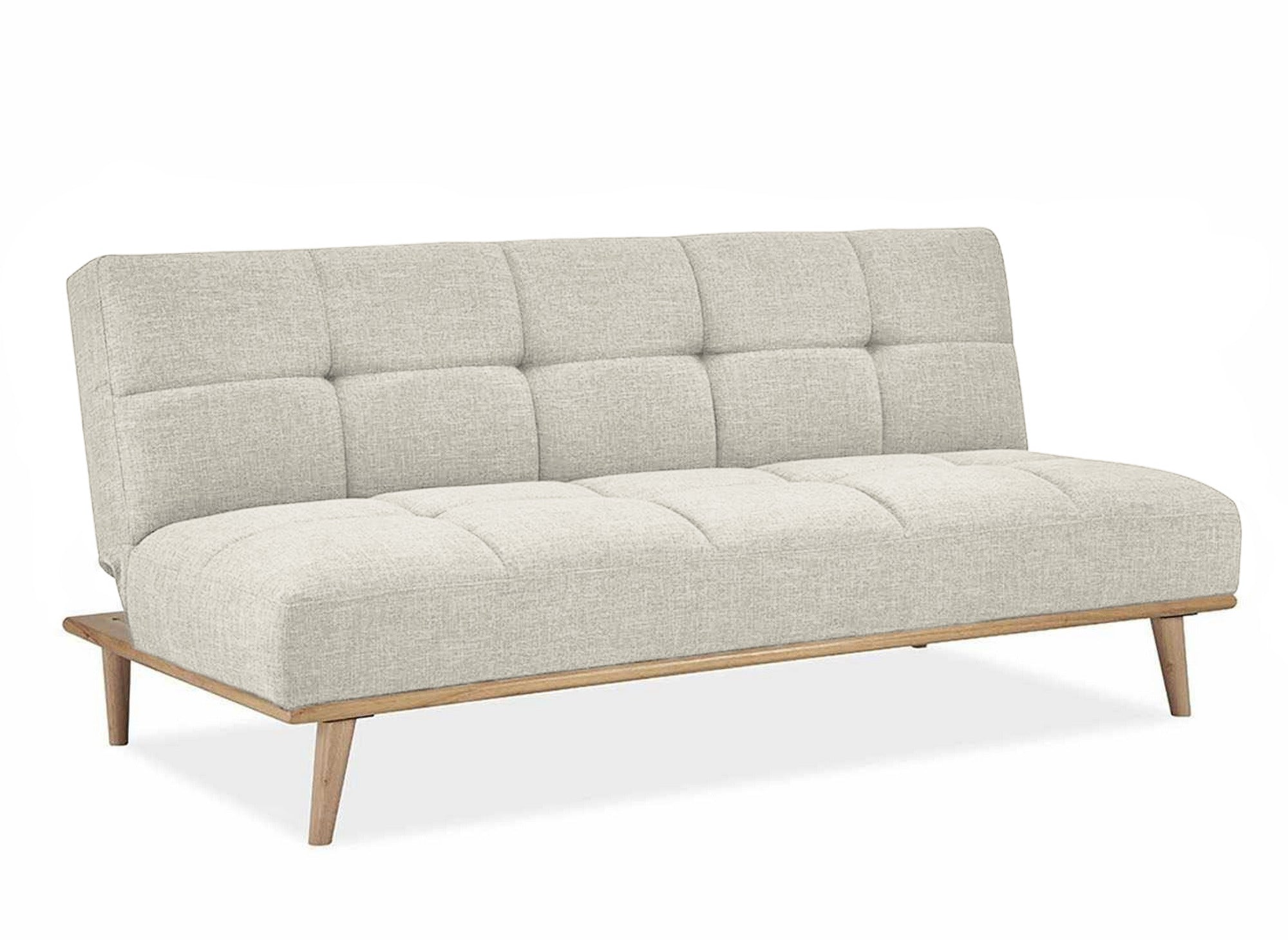 Sofá cama escandinavo de 3 plazas JESSY con mecanismo clic-clac en color beige