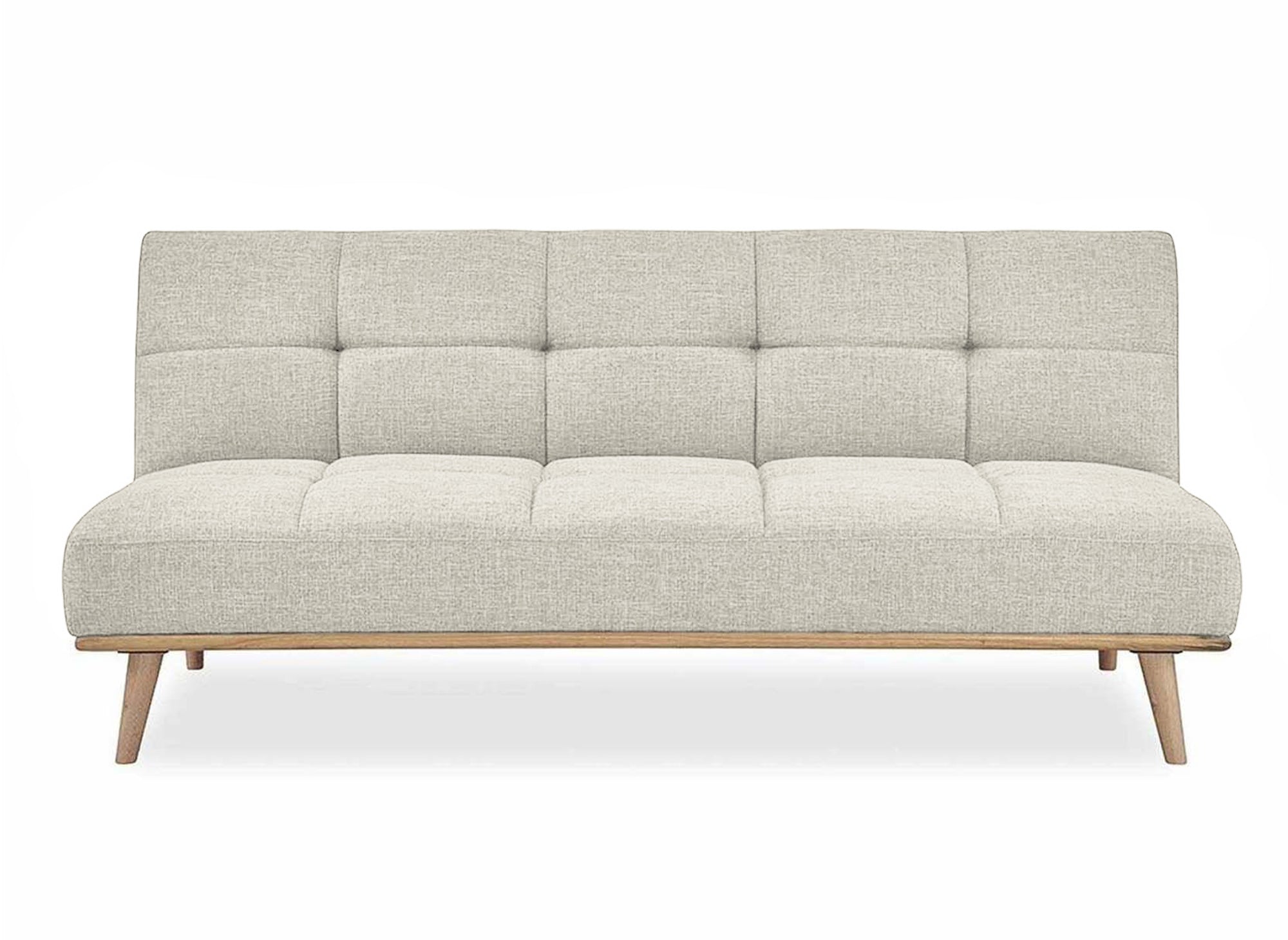 Sofá cama escandinavo de 3 plazas JESSY con mecanismo clic-clac en color beige