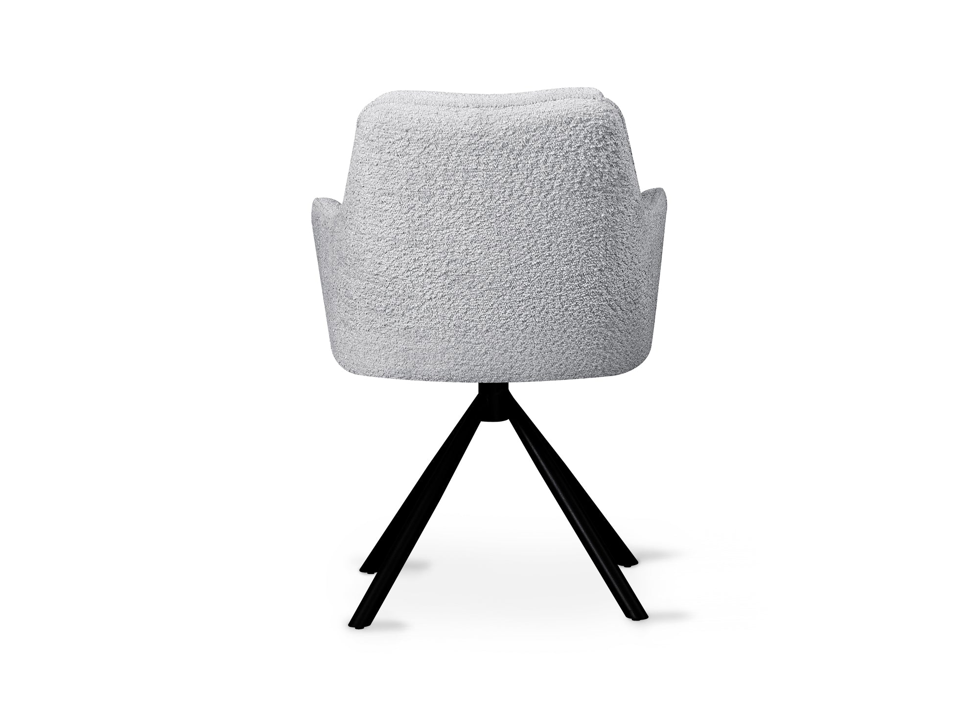 Silla giratoria AGNES con reposabrazos efecto piel de oveja gris claro