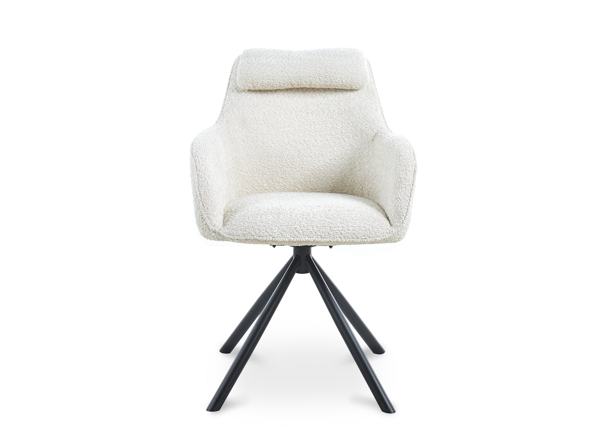 Silla giratoria AGNES color beige con efecto piel de oveja y reposabrazos