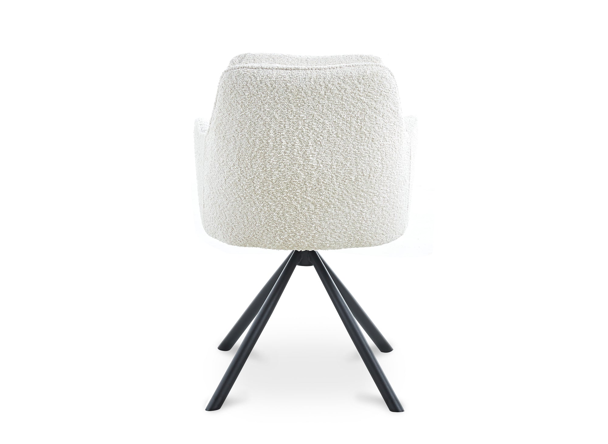 Silla giratoria AGNES color beige con efecto piel de oveja y reposabrazos