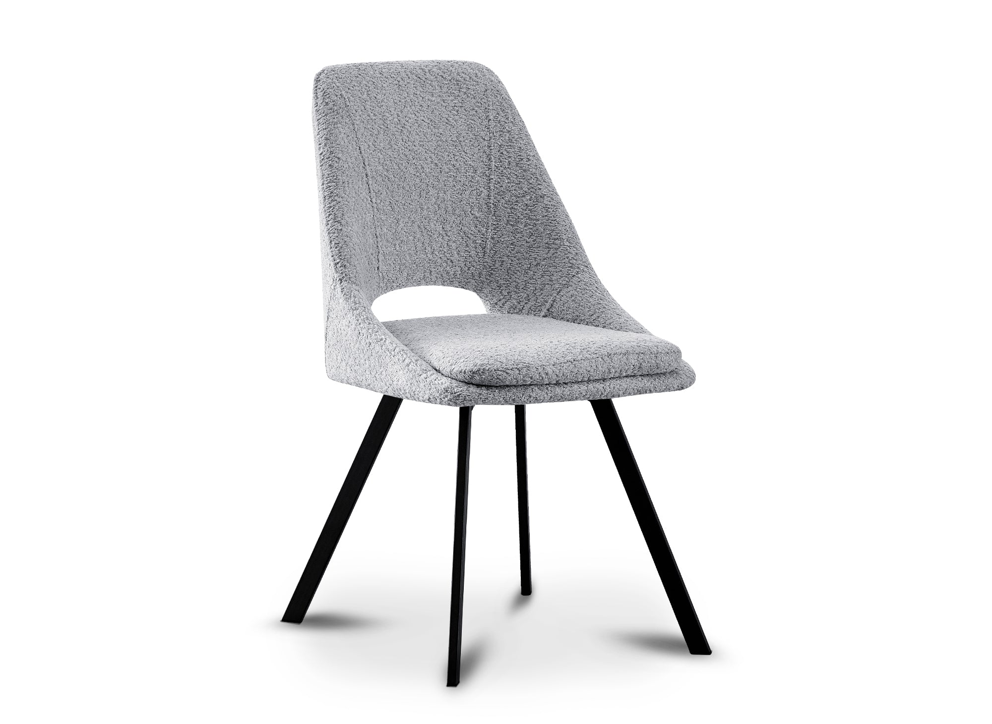 Juego de 2 sillas NARCISSE de color gris claro con efecto piel de oveja