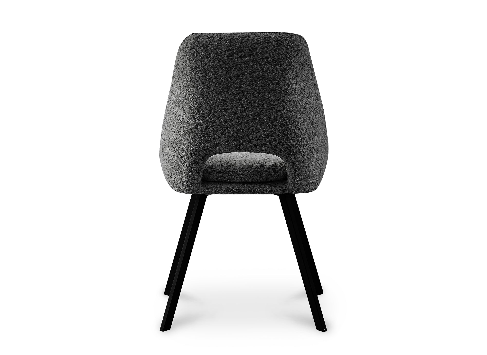 Juego de 2 sillas NARCISSE de color gris oscuro con efecto piel de oveja