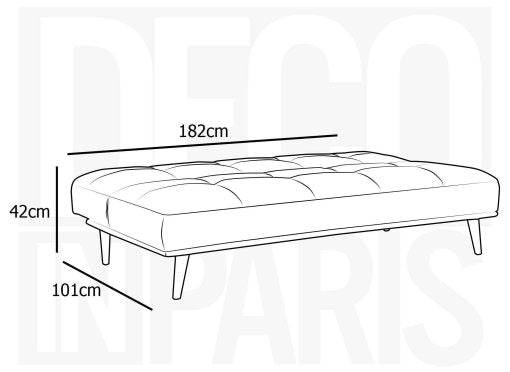 Sofá cama escandinavo de 3 plazas JESSY con mecanismo clic-clac en color beige