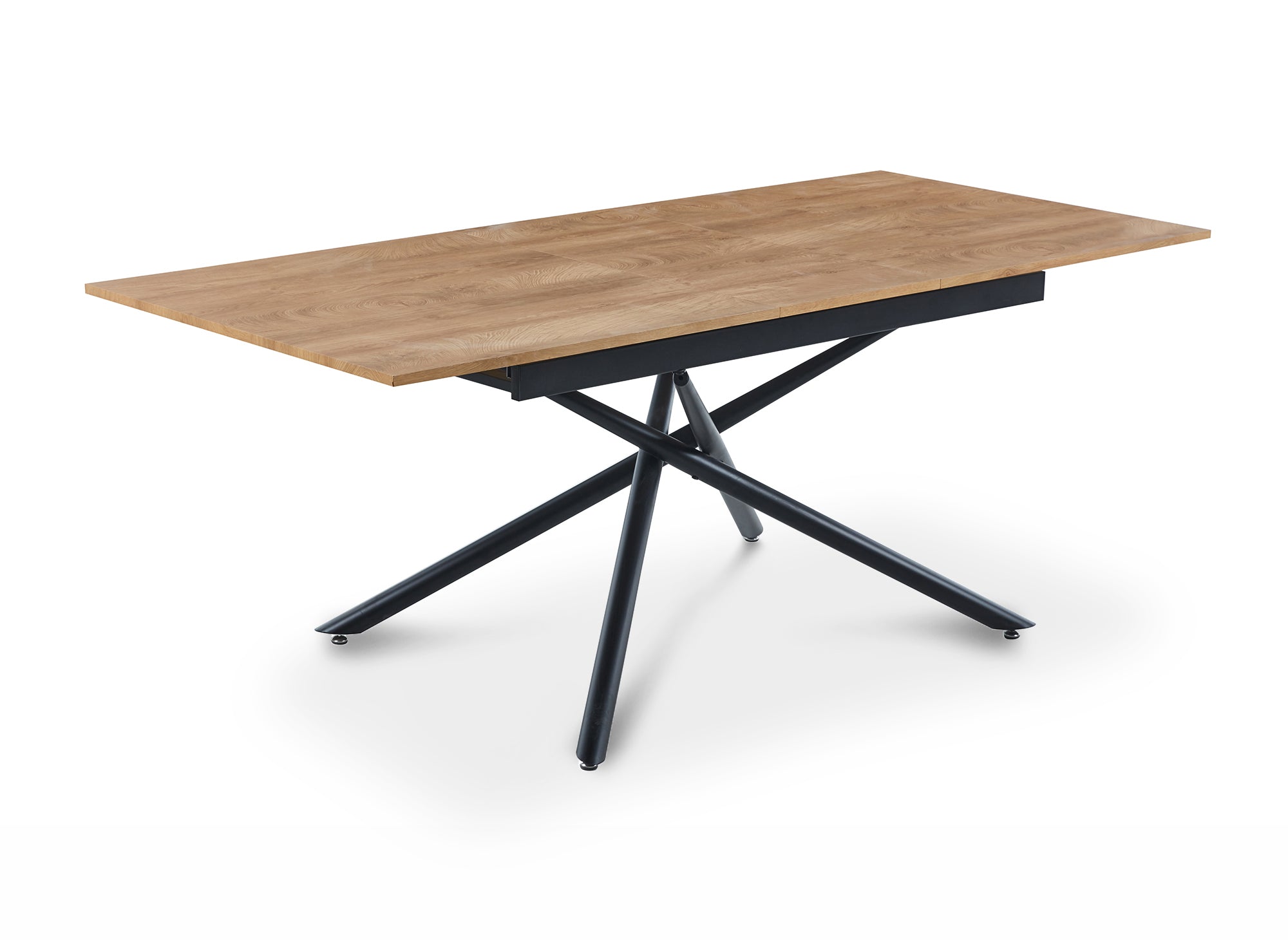 Mesa de comedor rectangular extensible ZORO en color roble oscuro