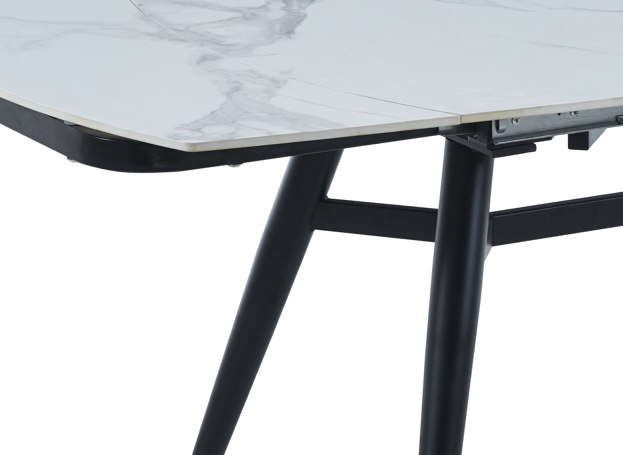 Mesa de comedor rectangular extensible JENA con efecto mármol