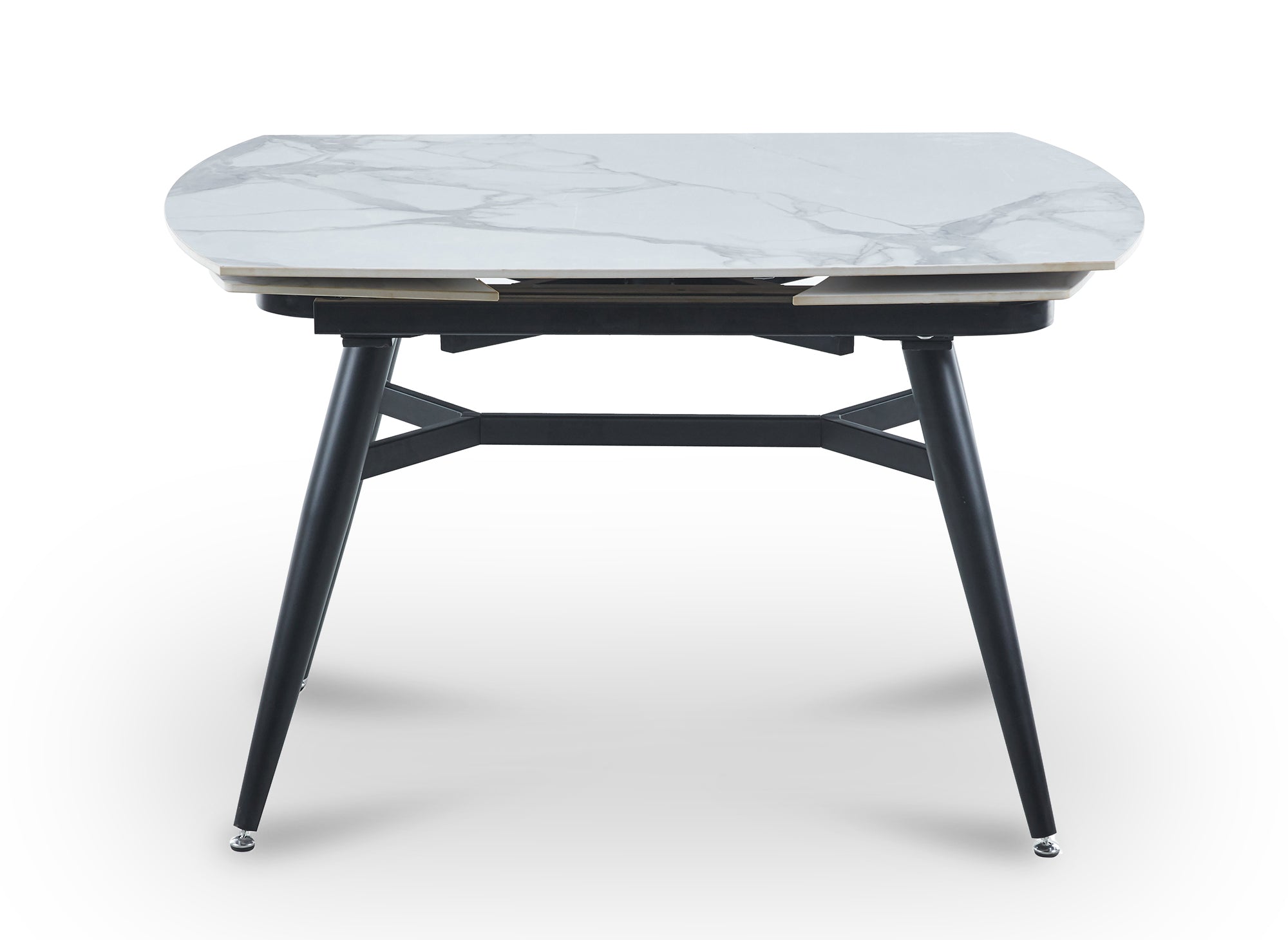 Mesa de comedor rectangular extensible JENA con efecto mármol