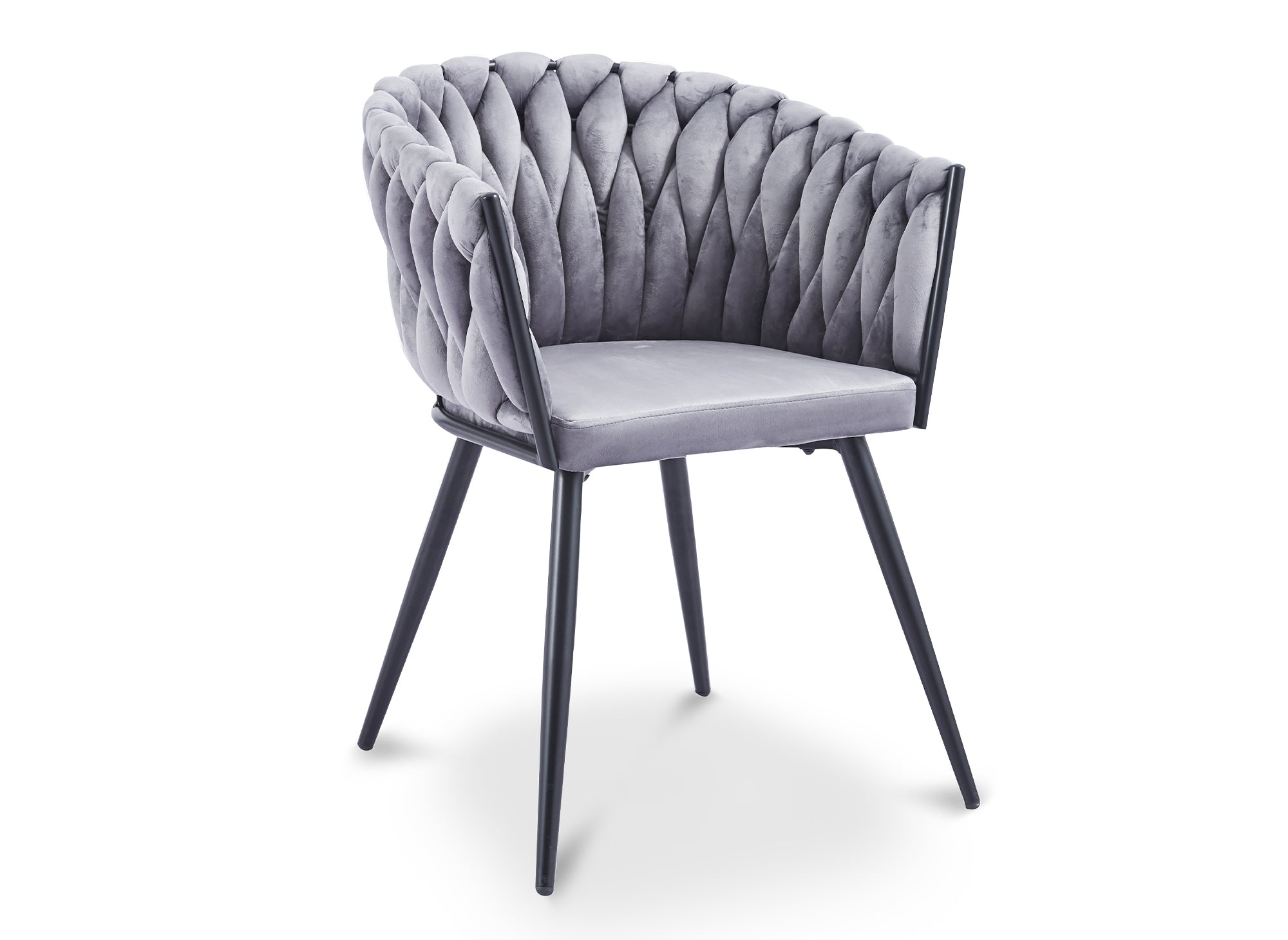 Juego de 2 sillas CINDY Wave en terciopelo gris