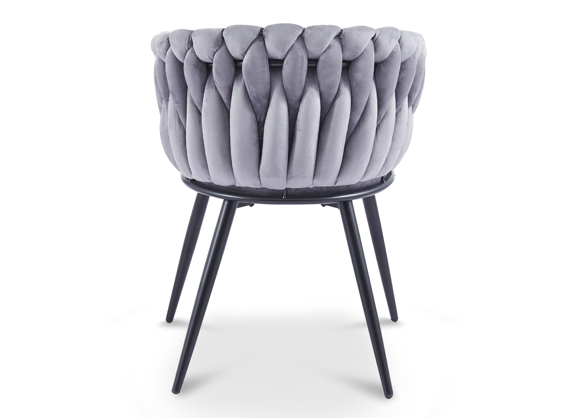 Juego de 2 sillas CINDY Wave en terciopelo gris