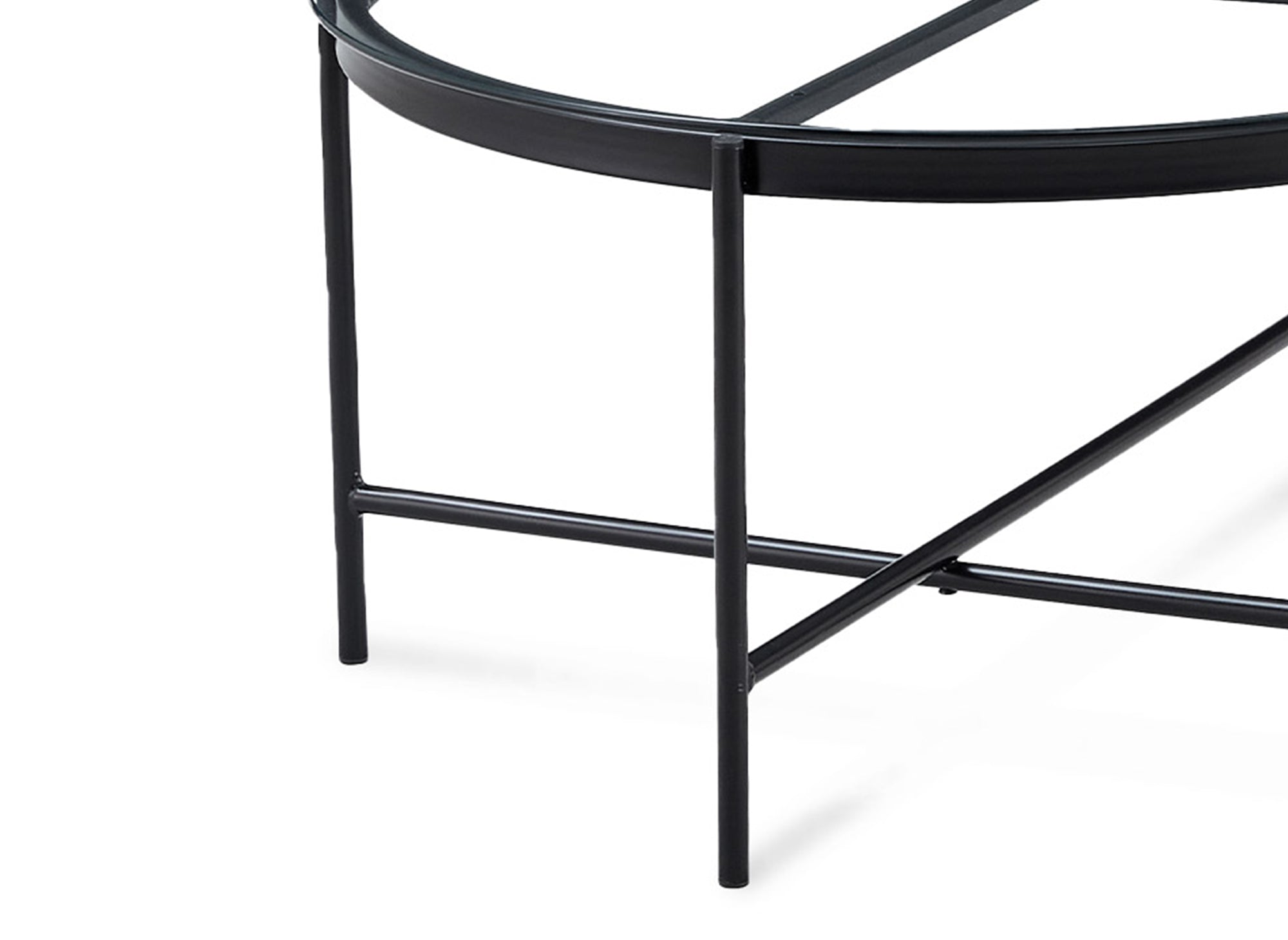 Juego de 2 mesas de centro redondas de cristal y metal MARZIO