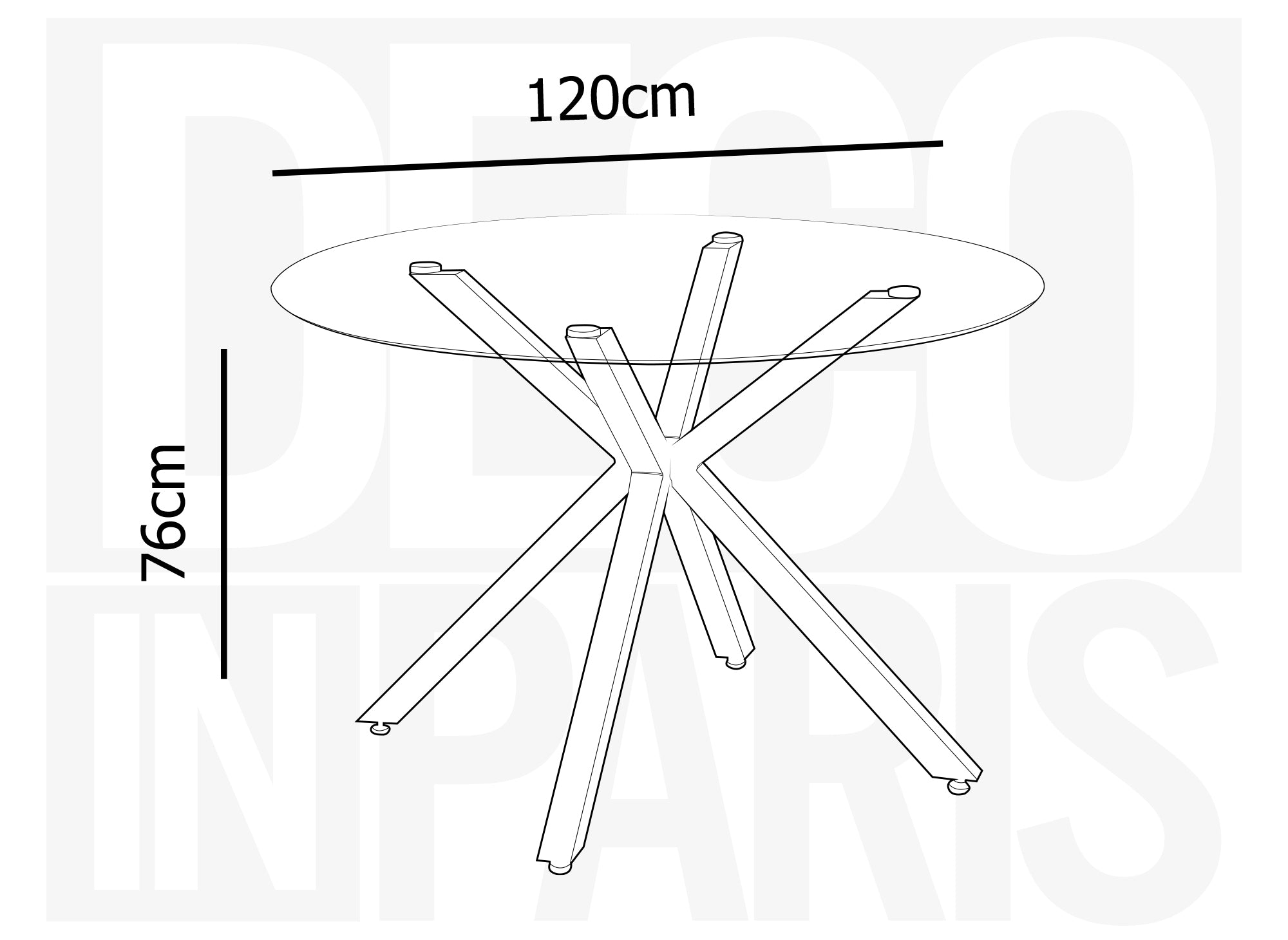 Mesa de comedor redonda de cristal CUBA