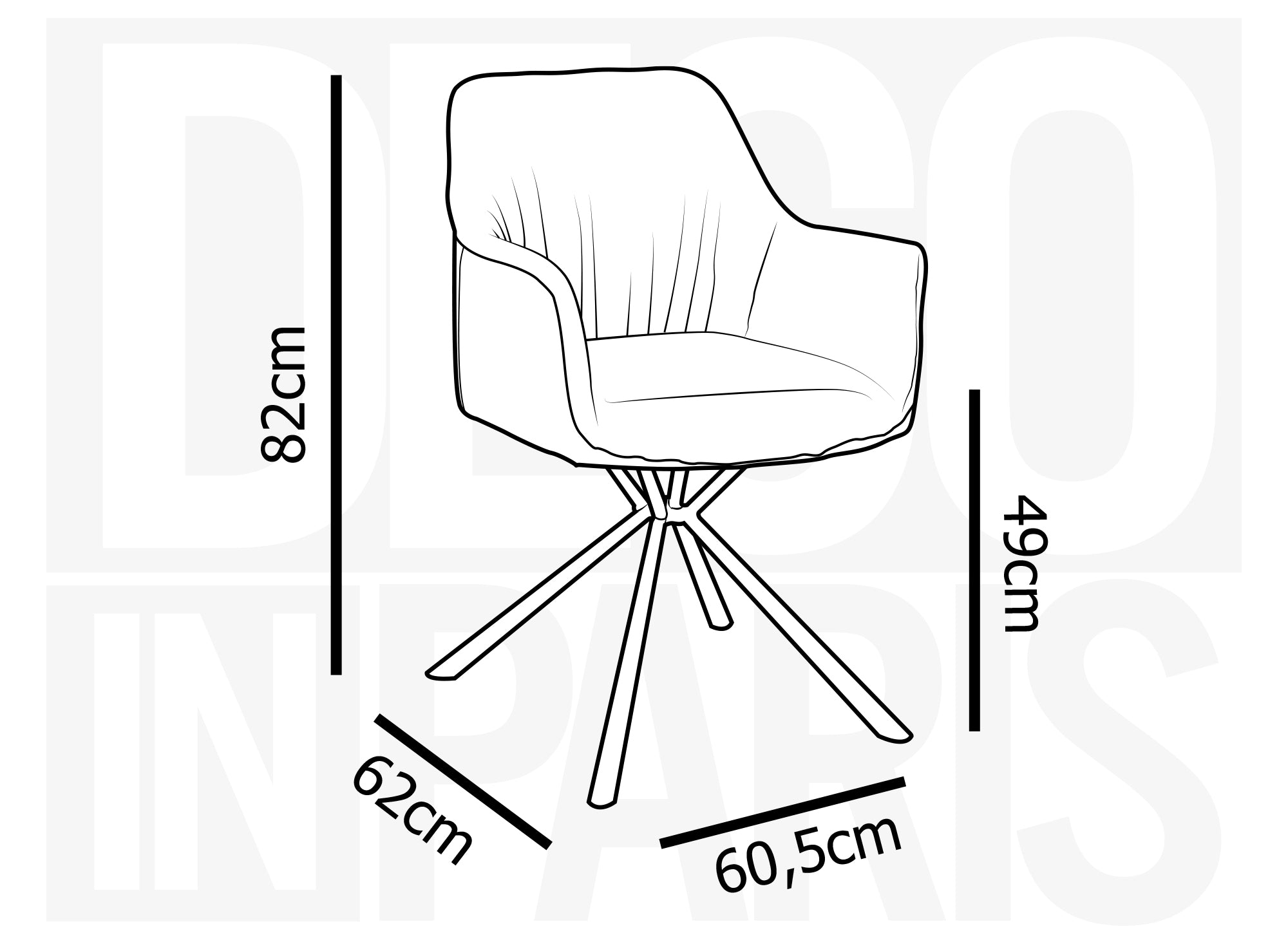 Juego de 2 sillas PIRO con reposabrazos en tela bouclé beige y piel sintética marrón