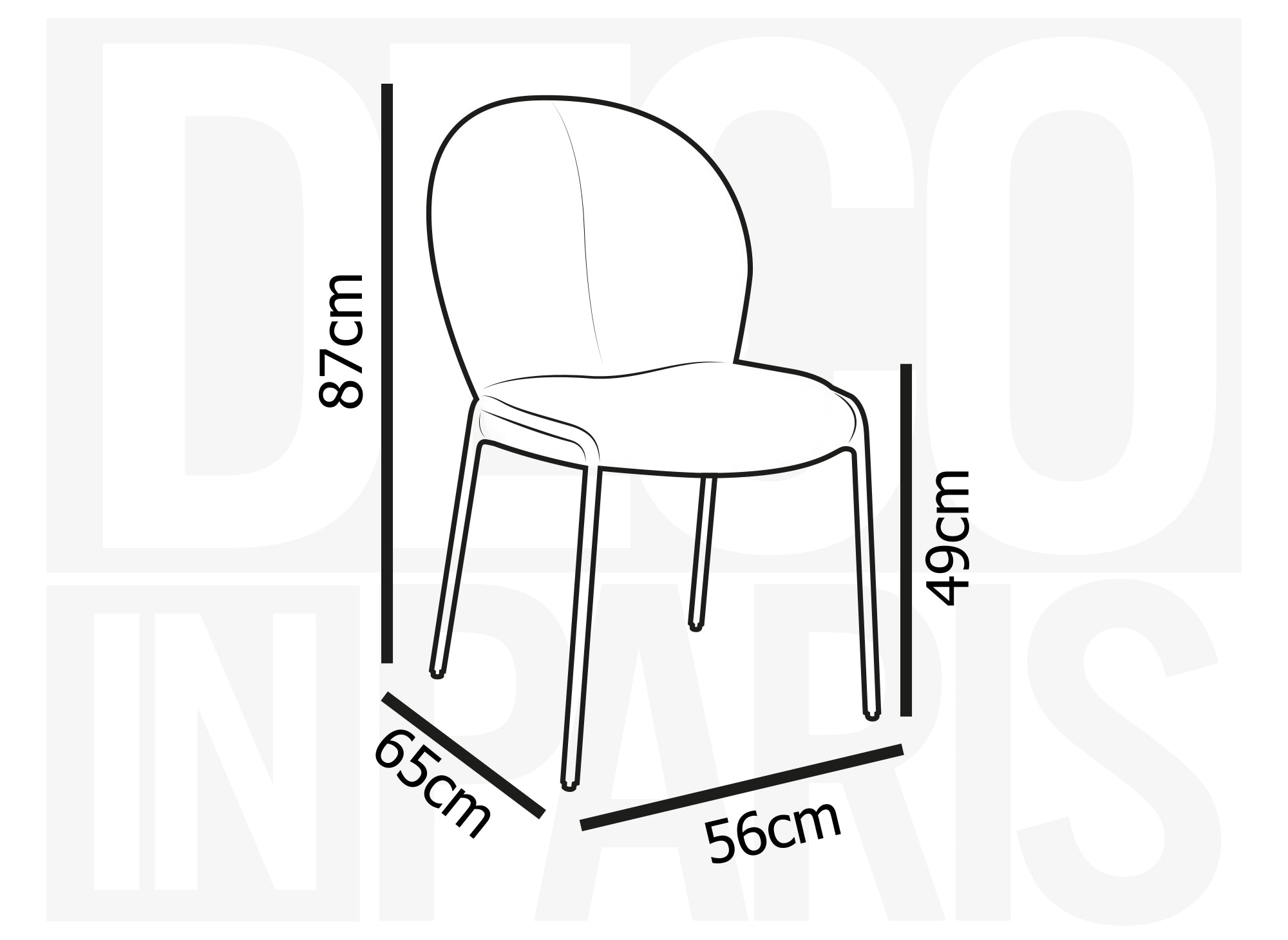 Conjunto de 2 sillas de diseño en tela bouclé blanca BENTA