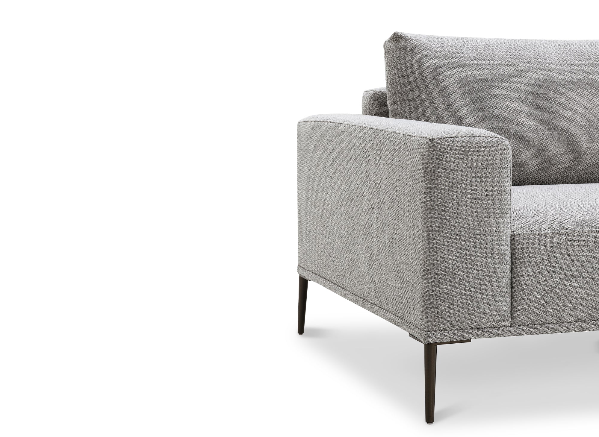 Sofá ARNOLD de 2 plazas en tela gris claro