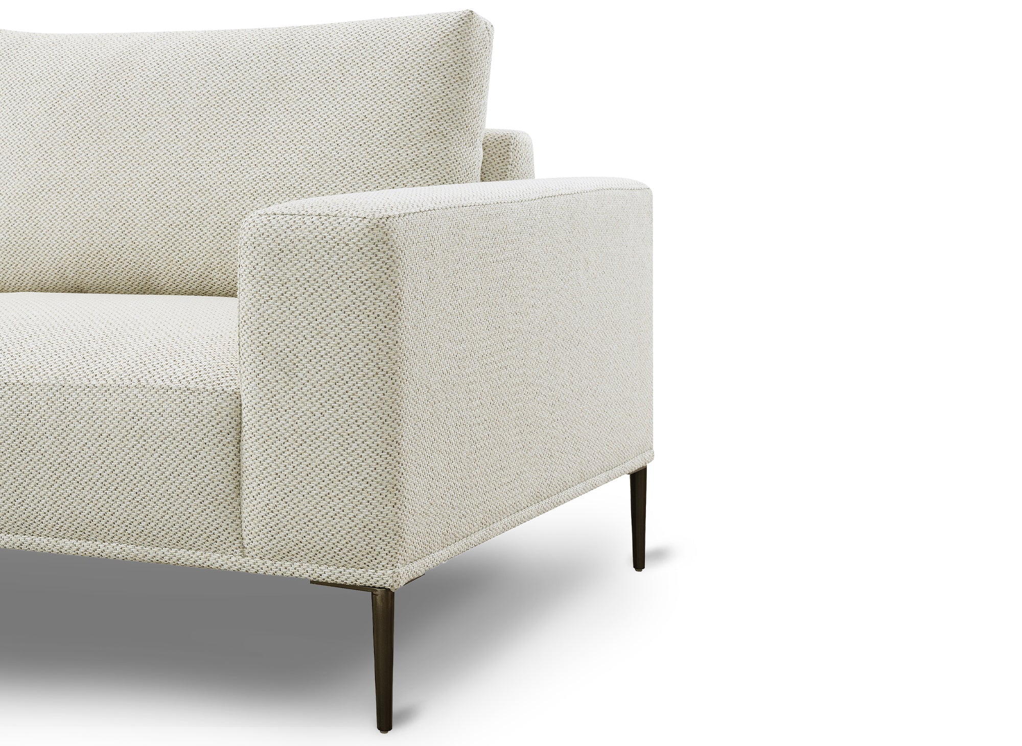 Sofá esquinero ARNOLD con chaise longue en tela beige - Esquina izquierda