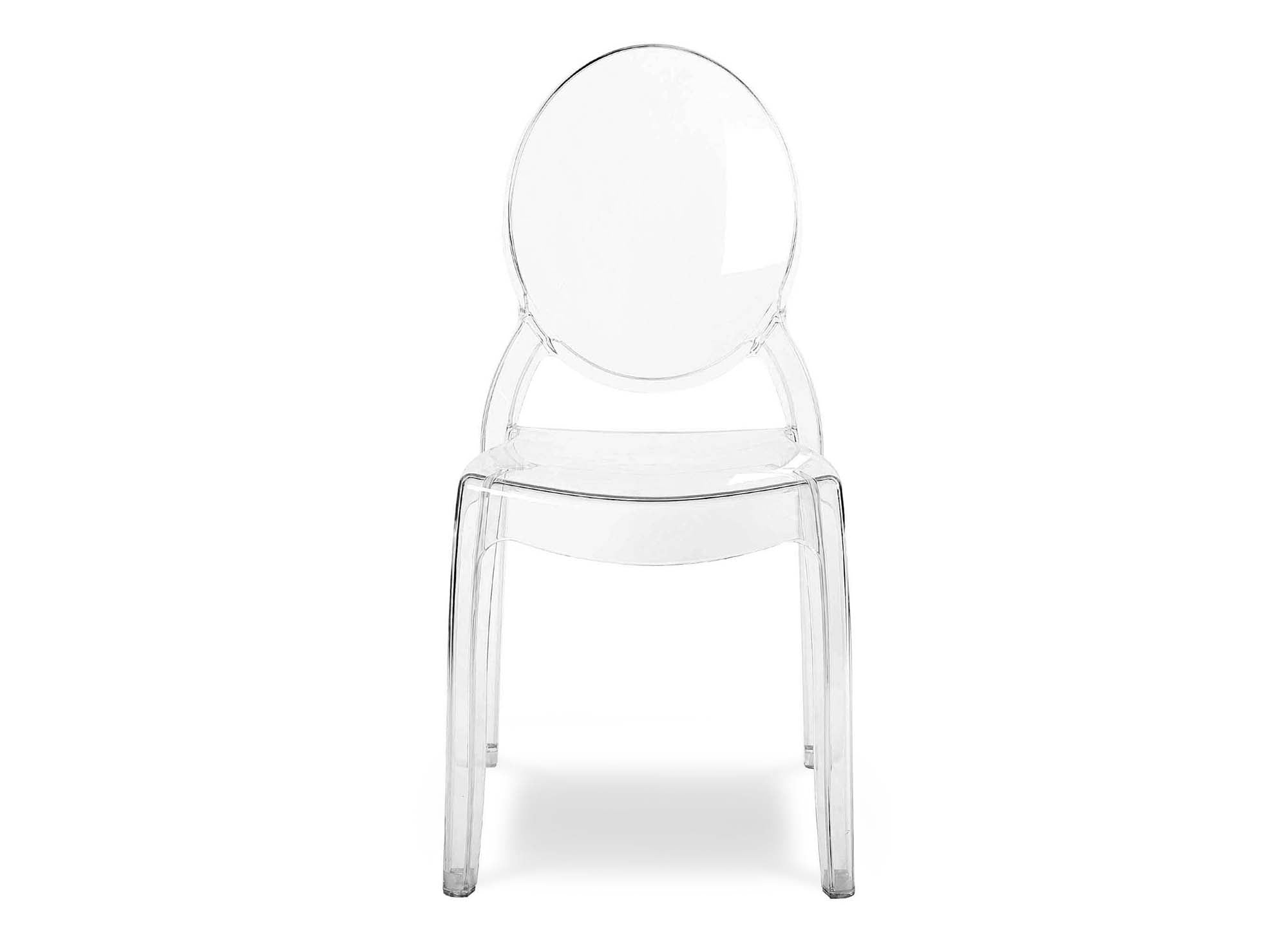 Conjunto de 4 sillas de diseño TOLGA en plexiglás transparente
