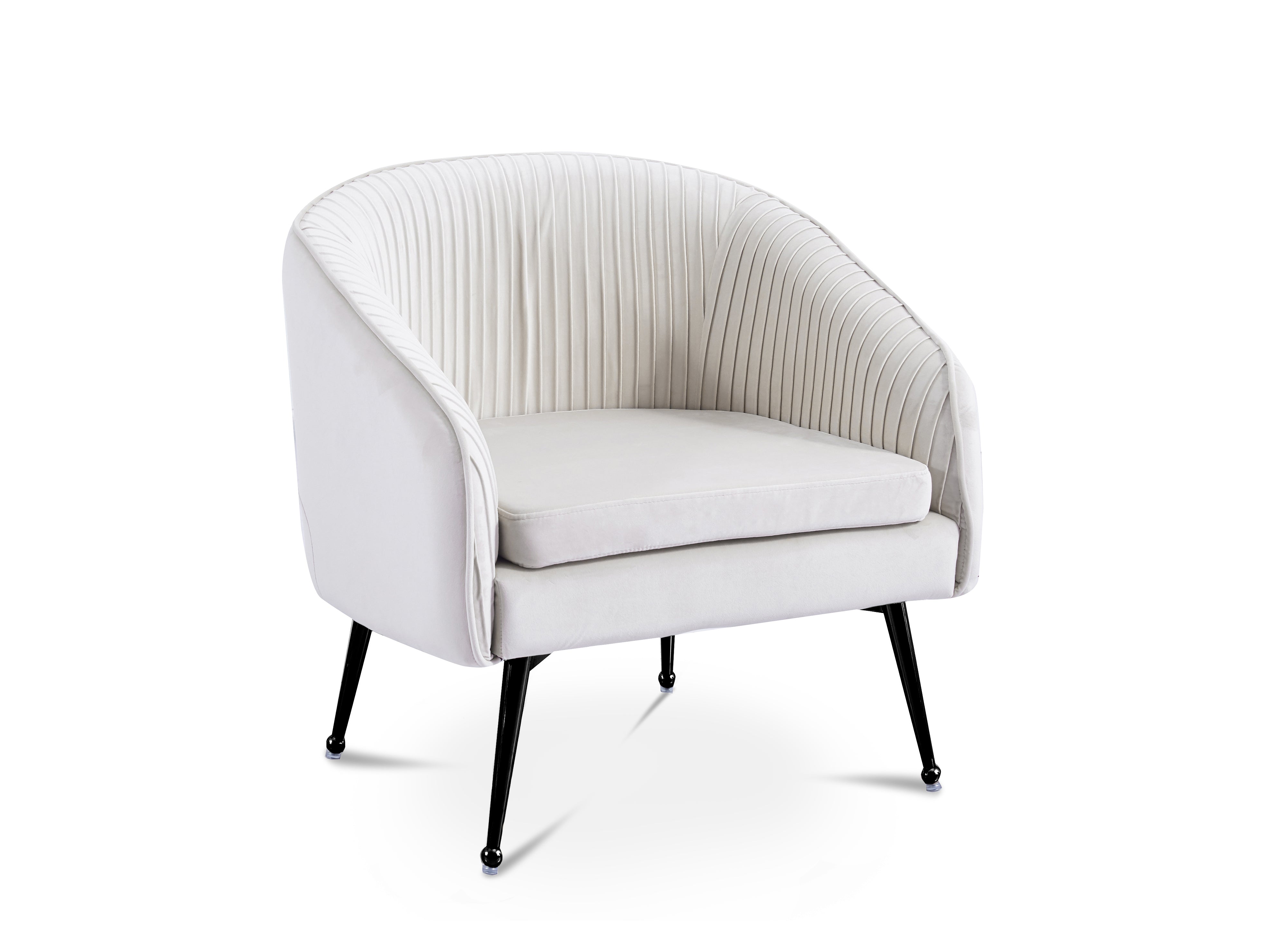 Sillón convertible TRECY en terciopelo beige con patas negras