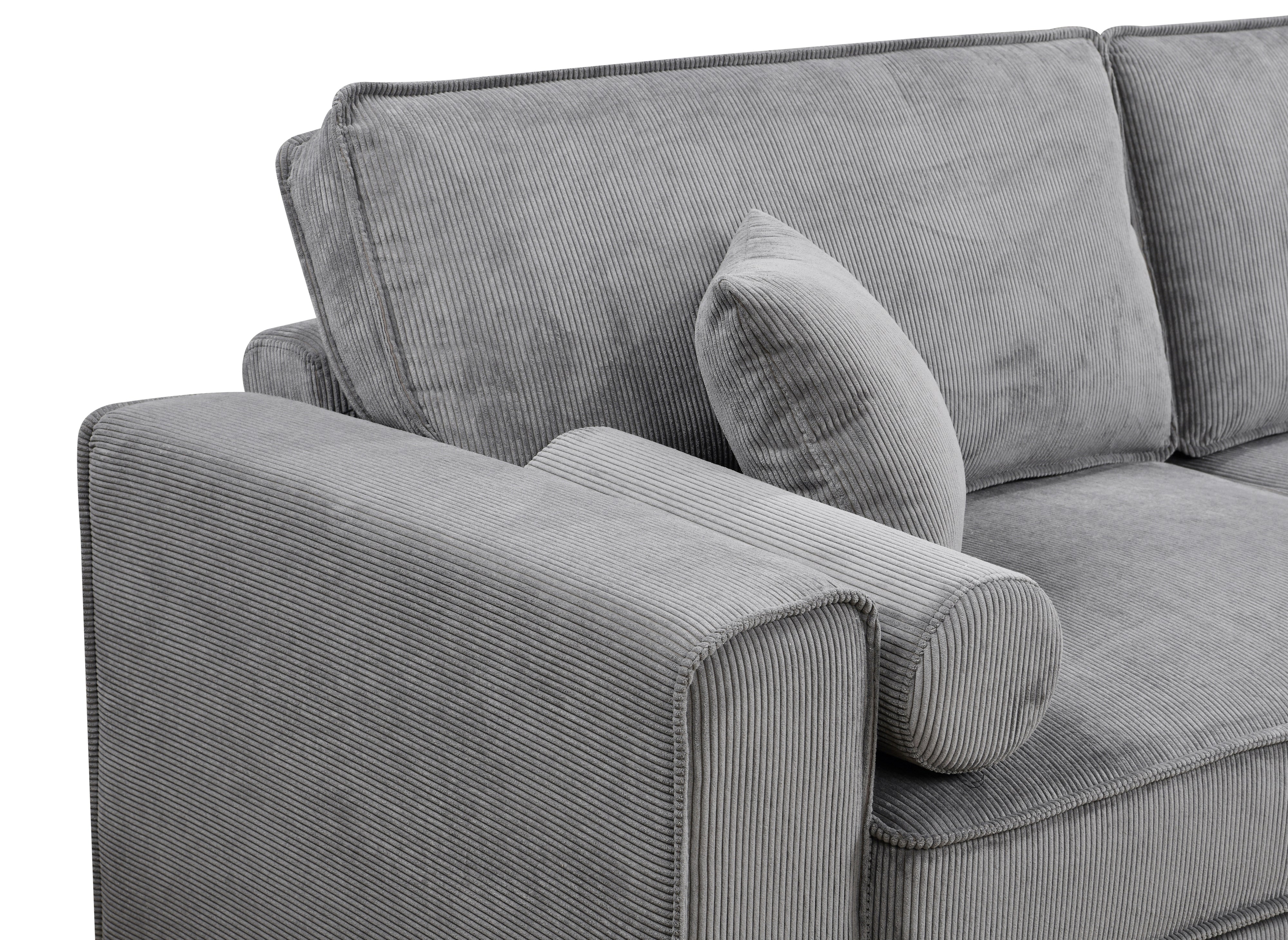 Sofá cama de 3 plazas ALINE en pana gris