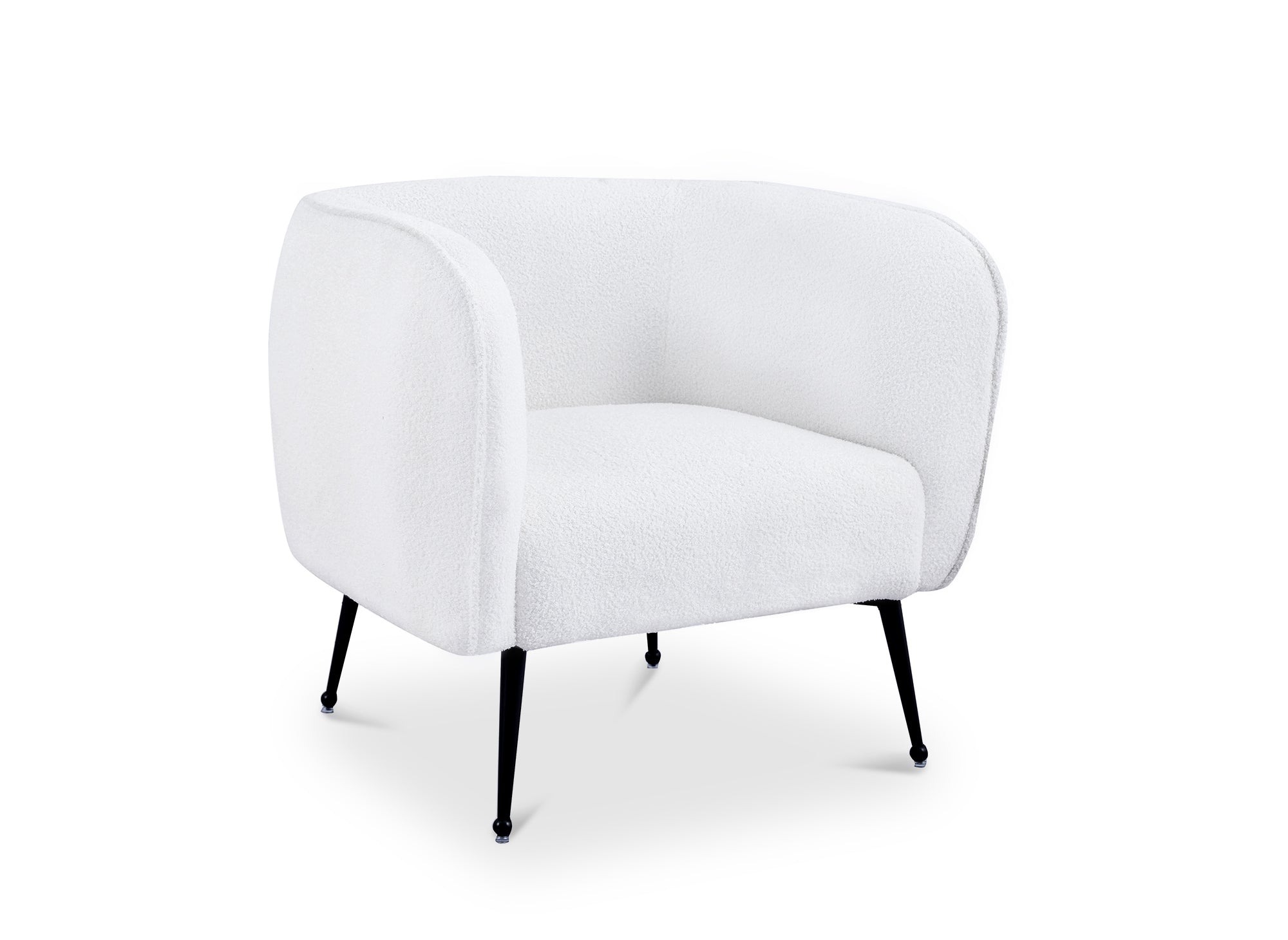 Sillón convertible PERRY de tela bouclé blanca